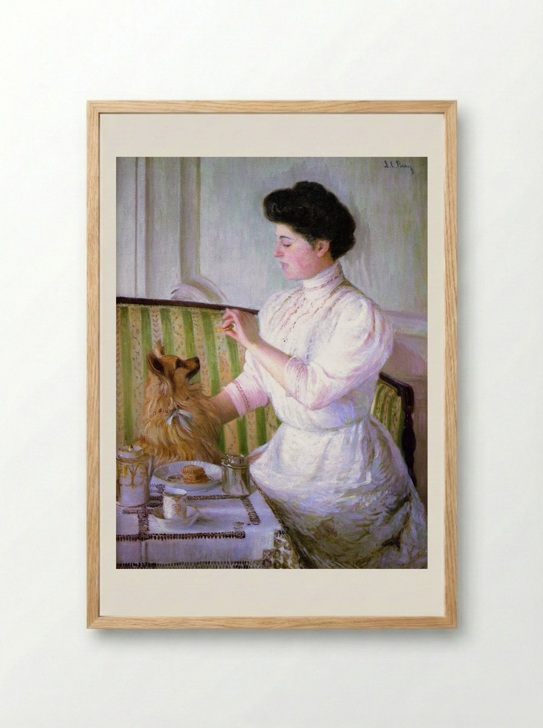 Lady at the Tea Table - Lilla Cabot Perry - Framed Print Wood
