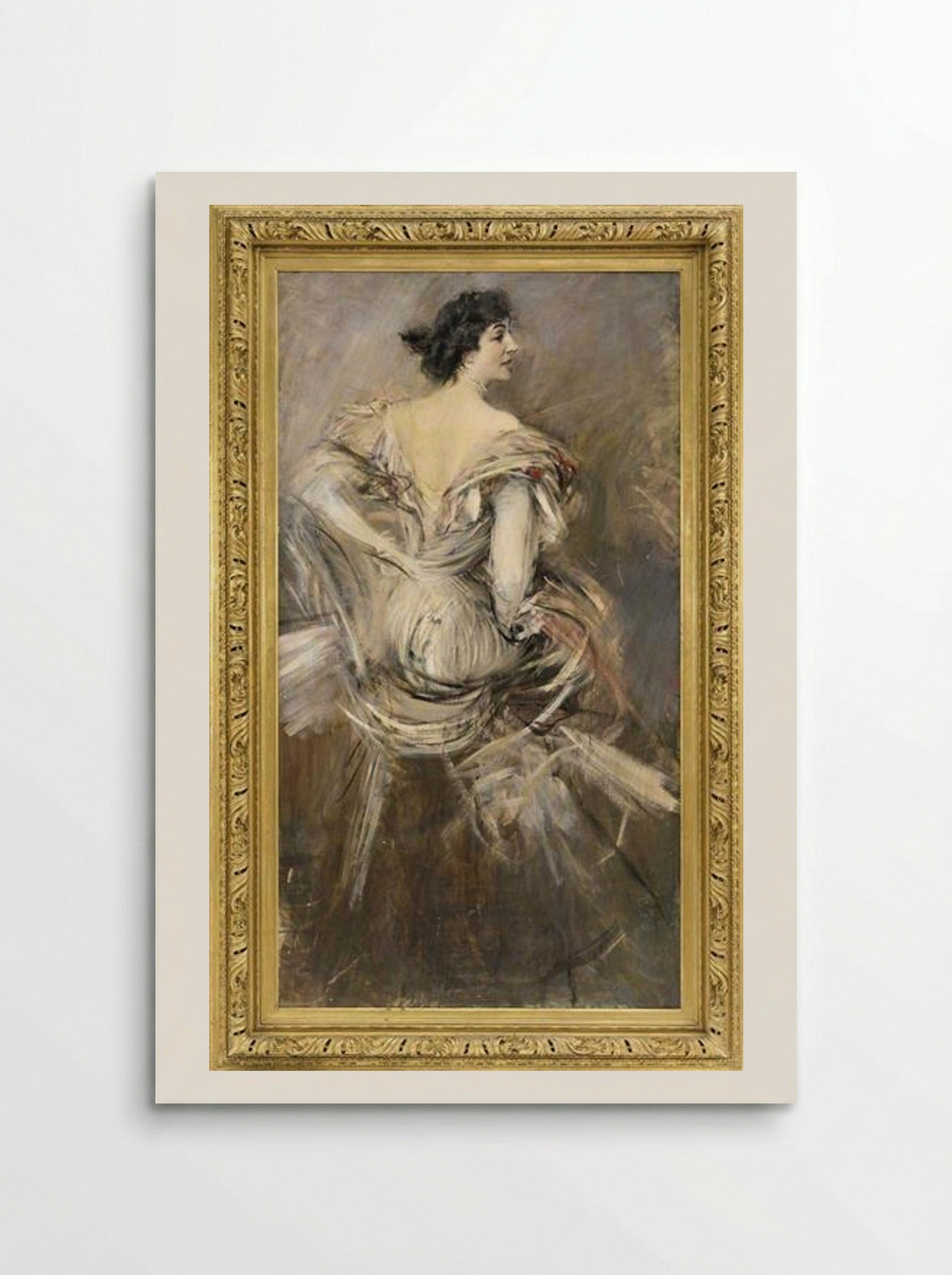 Lady in Brown Evening Dress - Giovanni Boldini - Poster