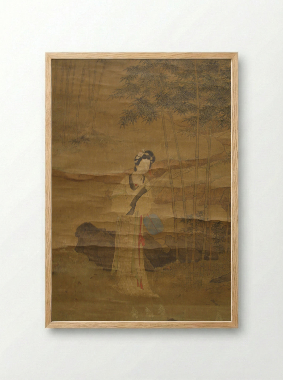 Lady in a Bamboo Grove (After Qiu Ying) - Shen Shuo - Framed Print Wood