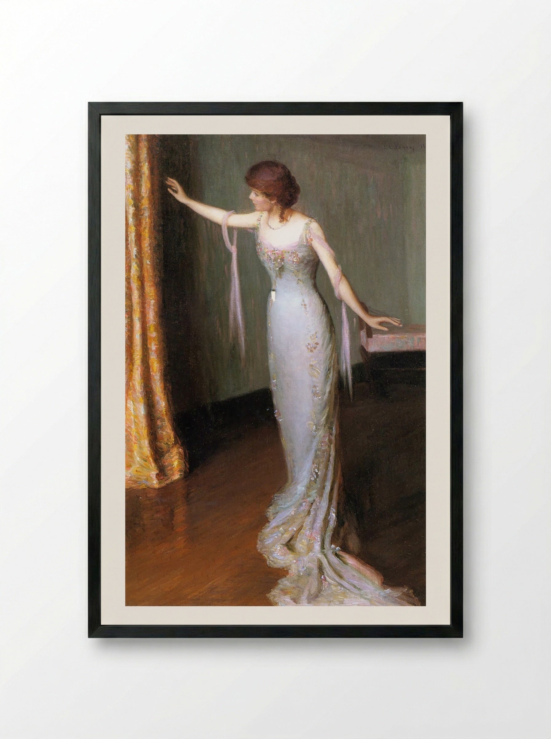 Lady in an Evening Dress - Lilla Cabot Perry - Framed Print Black