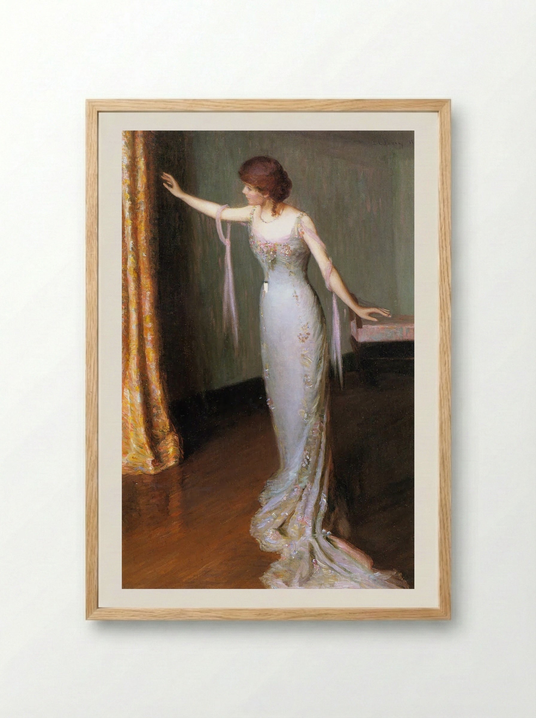 Lady in an Evening Dress - Lilla Cabot Perry - Framed Print Wood