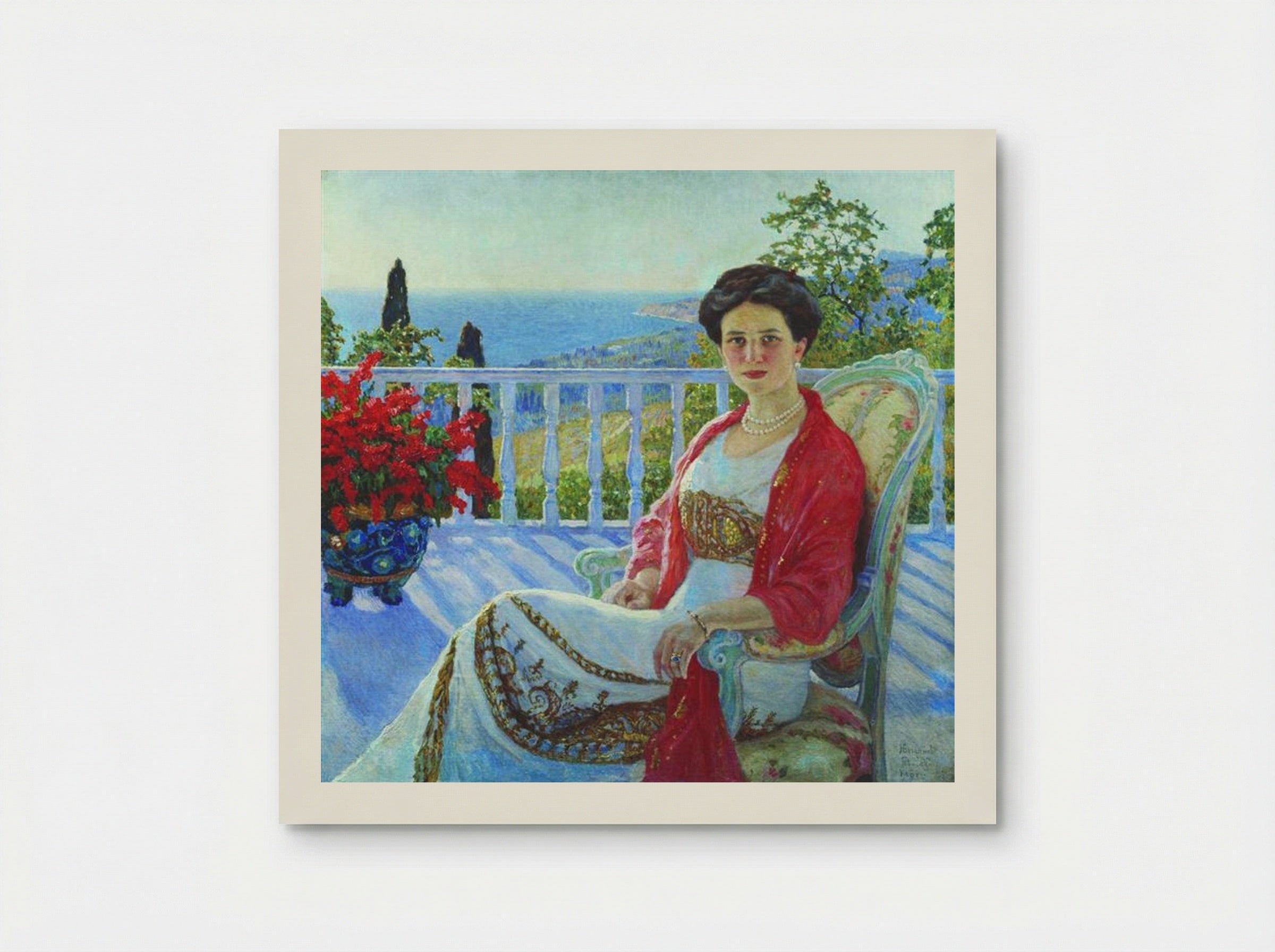 Lady on a Balcony, Koreiz - Nikolay Bogdanov-Belsky - Poster