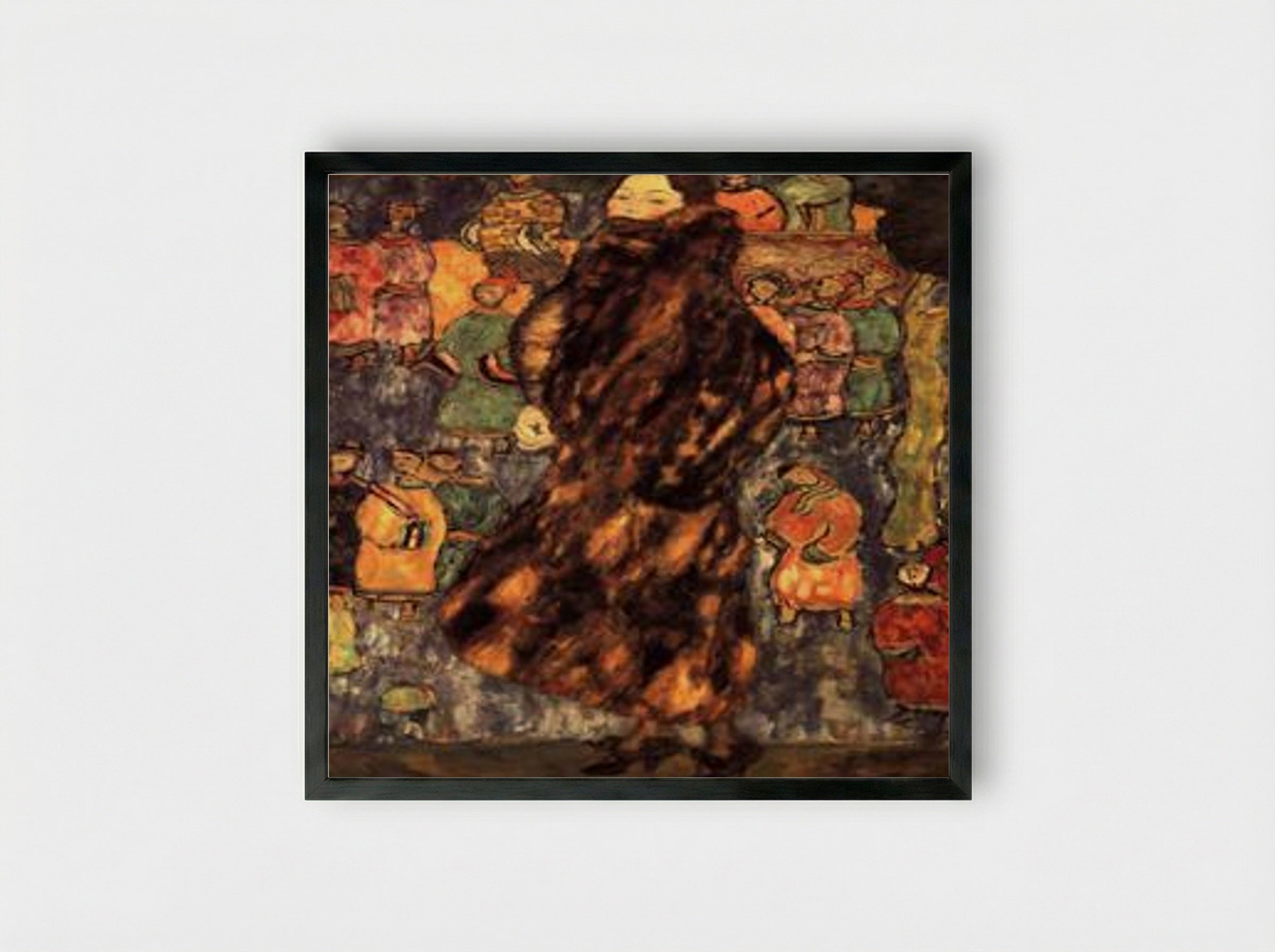 Lady with Fur Collar - Gustav Klimt - Framed Print Black