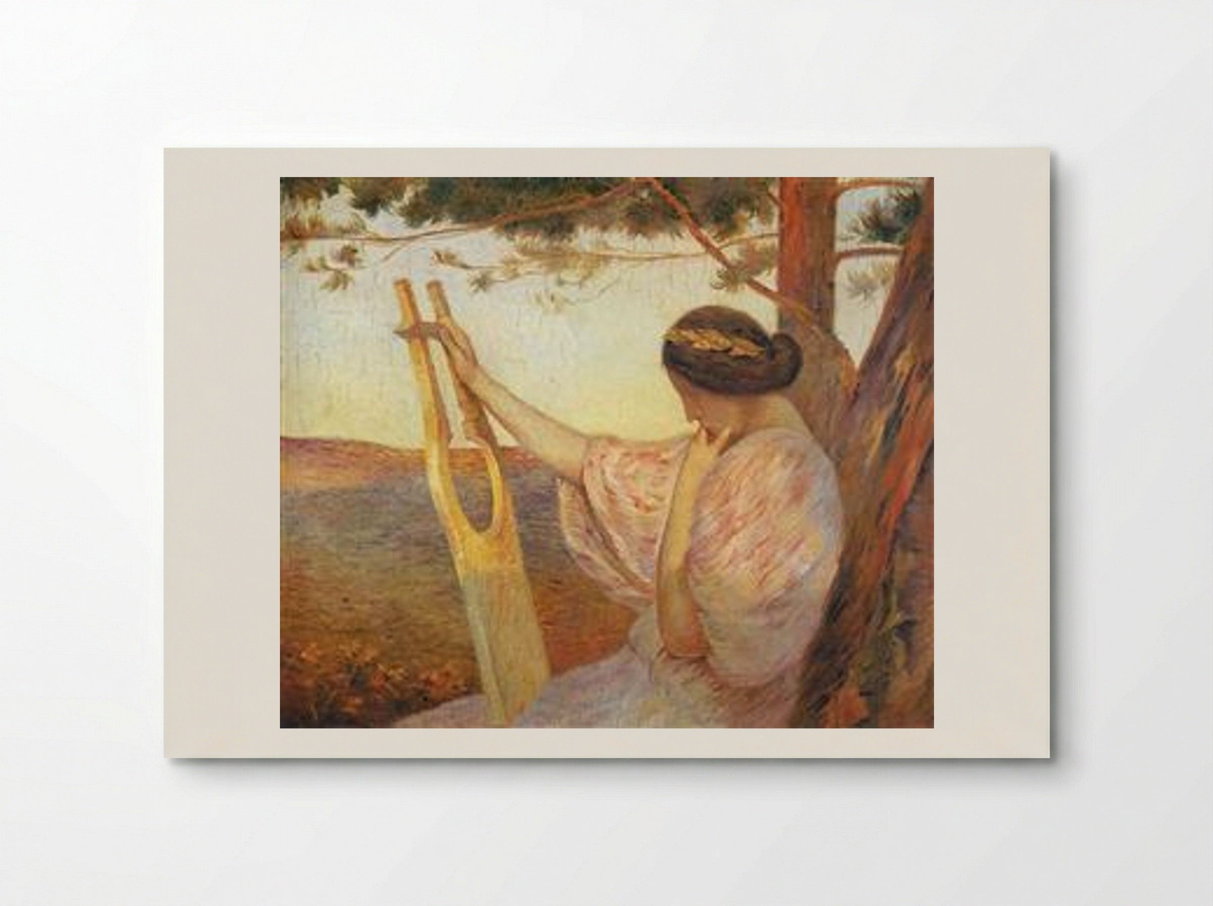 Lady with Lyre by Pine Trees - Henri Martin - Poster