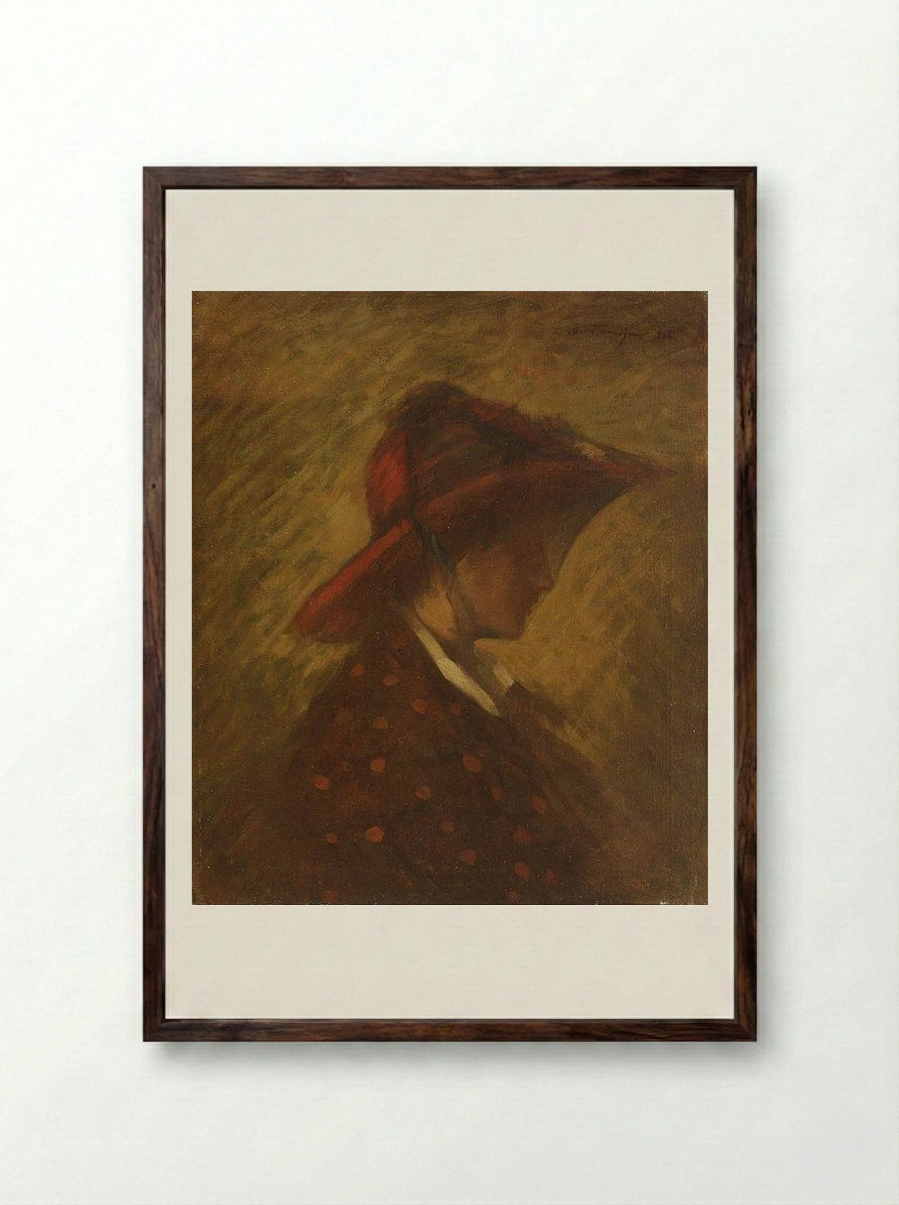 Lady with Veil - Nicolae Tonitza - Framed Print Dark Wood