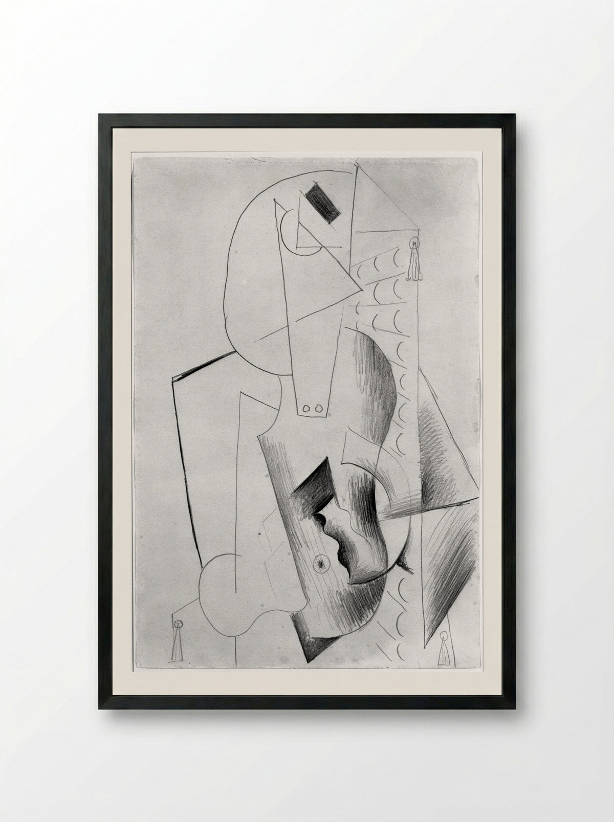 Lady with a Guitar - Pablo Picasso - Framed Print Black