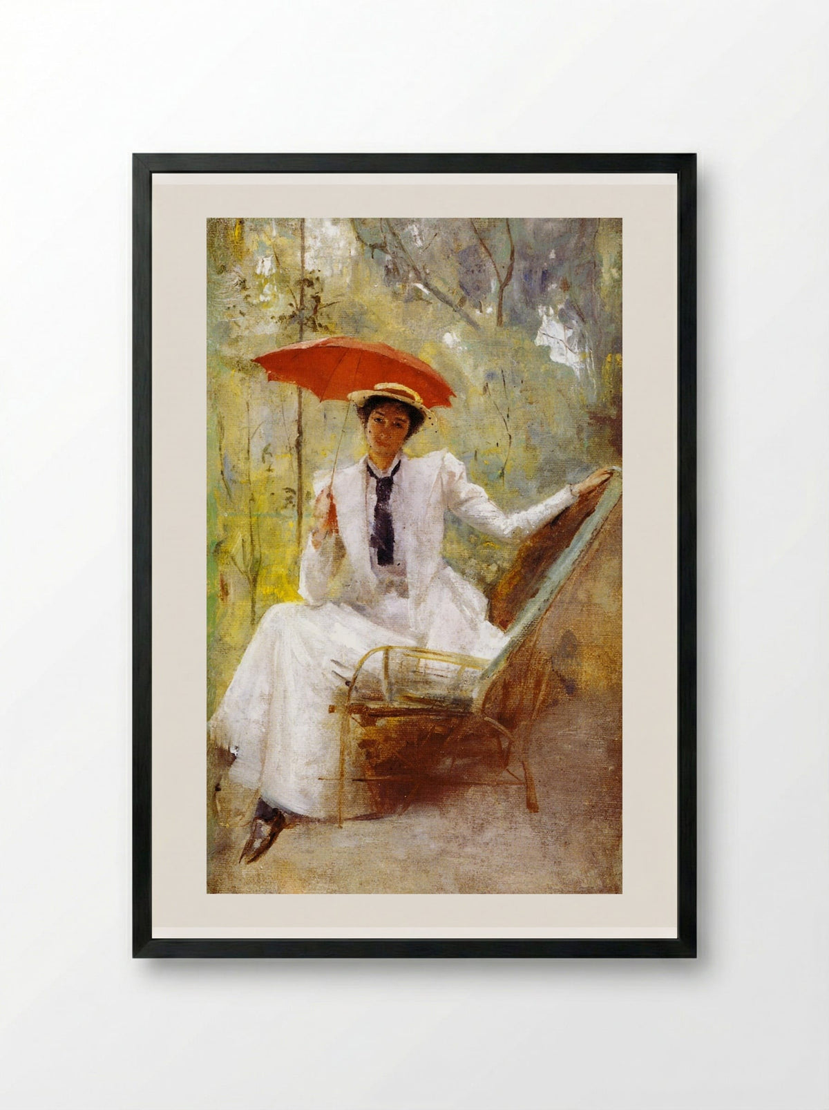 Lady with a Parasol - Tom Roberts - Framed Print Black