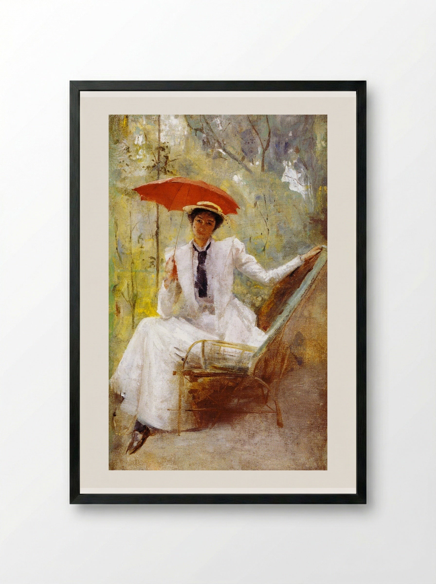 Lady with a Parasol - Tom Roberts - Framed Print Black