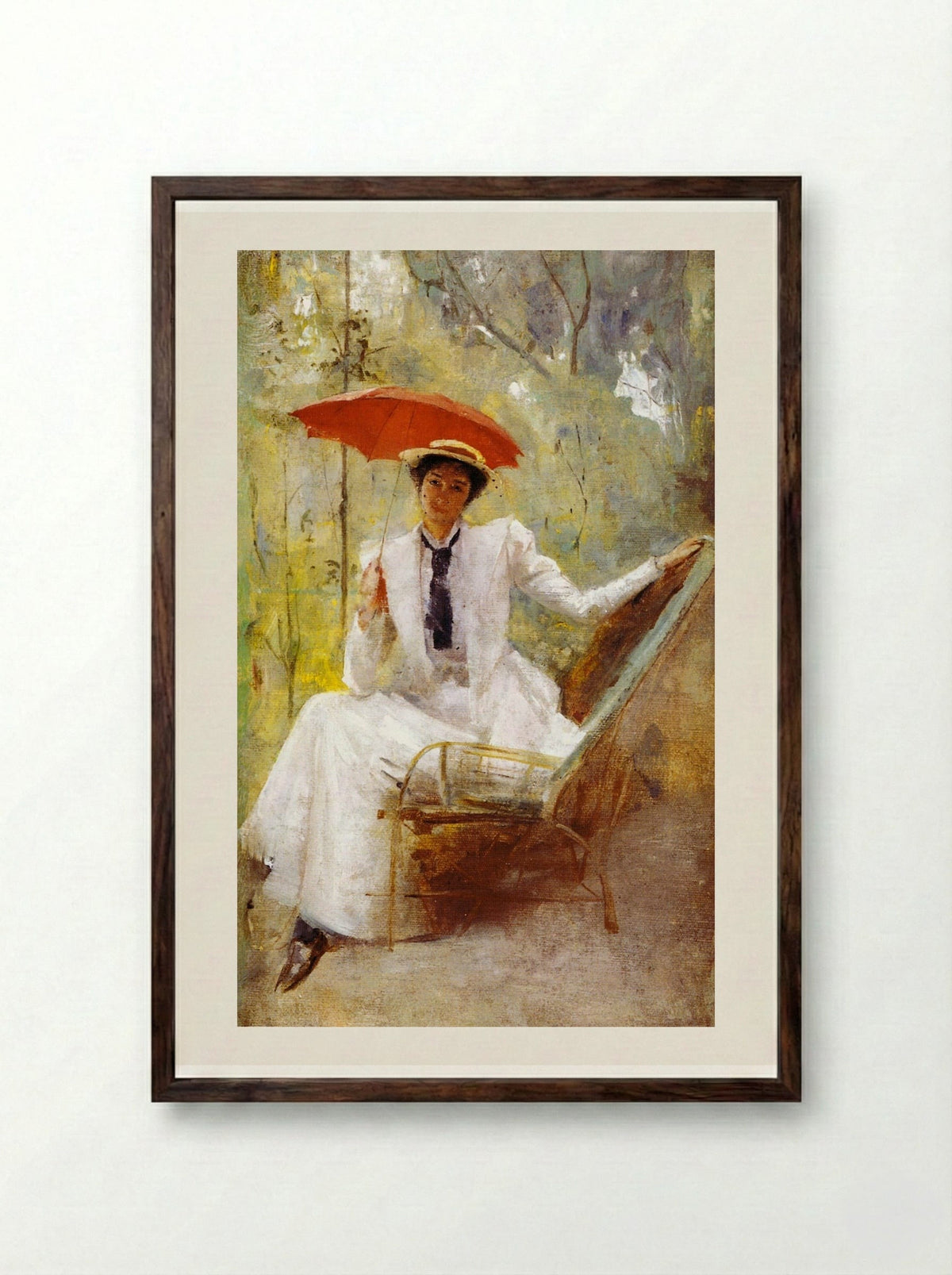 Lady with a Parasol - Tom Roberts - Framed Print Dark Wood