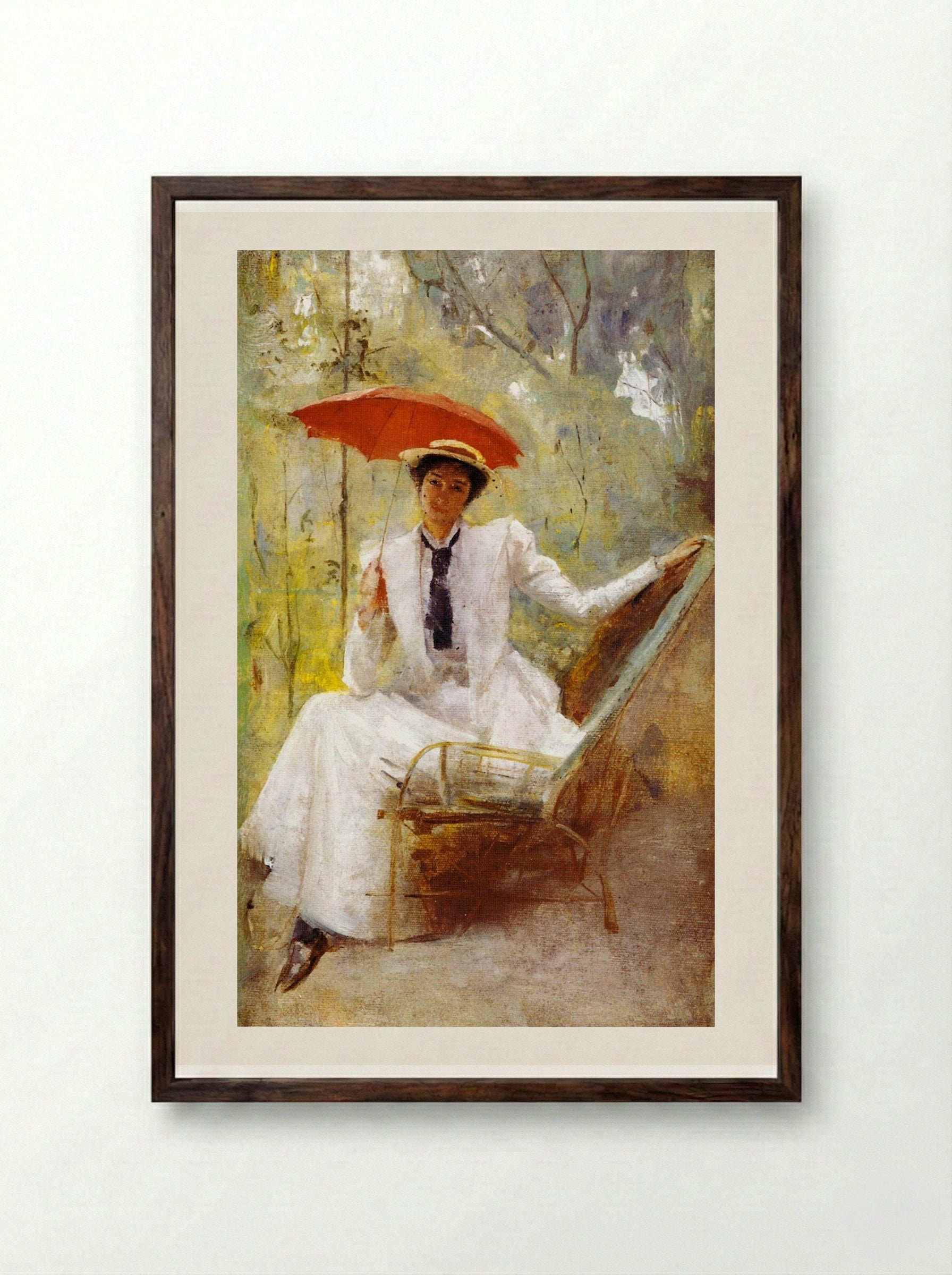 Lady with a Parasol - Tom Roberts - Framed Print Dark Wood