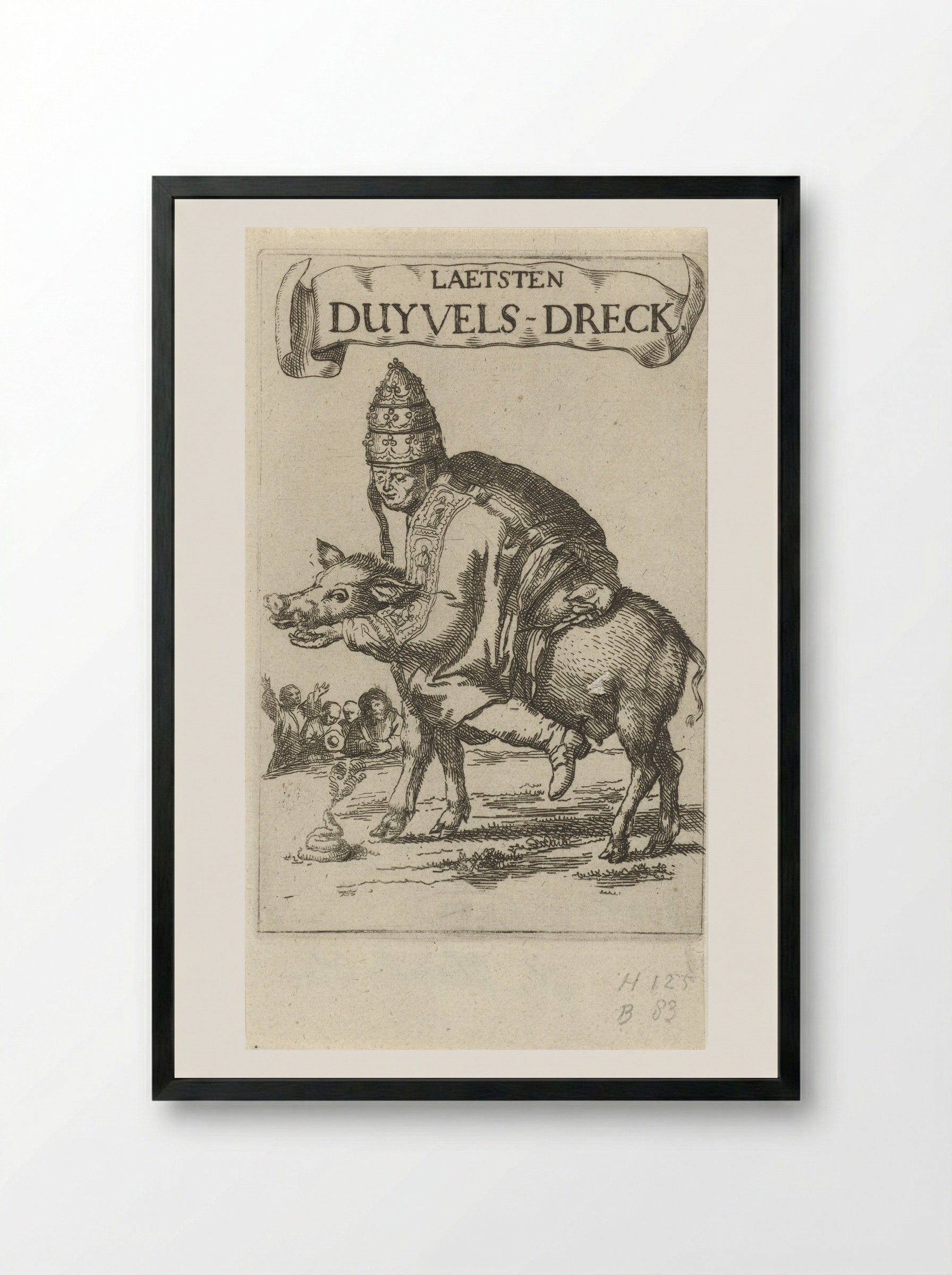 Laetsten Duyvels-Dreck - Arnold Houbraken - Framed Print Black