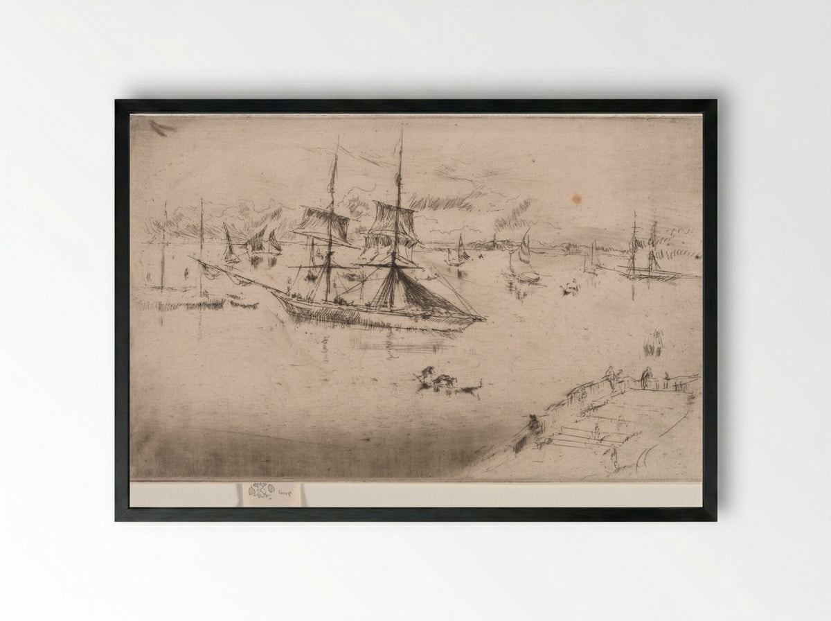 Lagoon: Noon - James McNeill Whistler - Framed Print Black