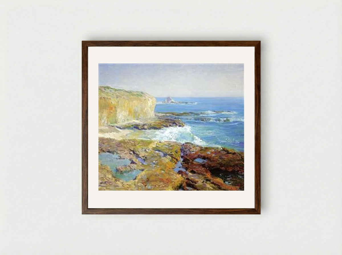 Laguna Rocks, Low Tide - Guy Rose - Framed Print Dark Wood