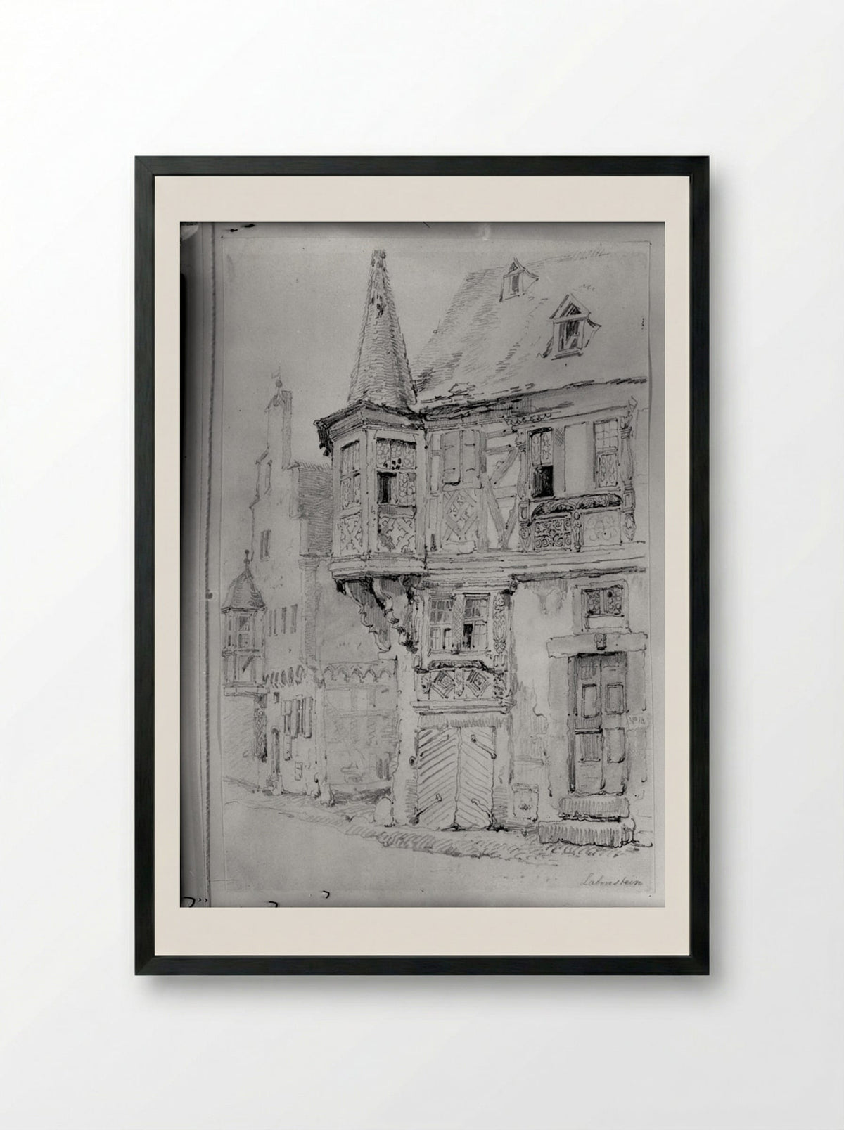 Lahnstein - Samuel Prout - Framed Print Black