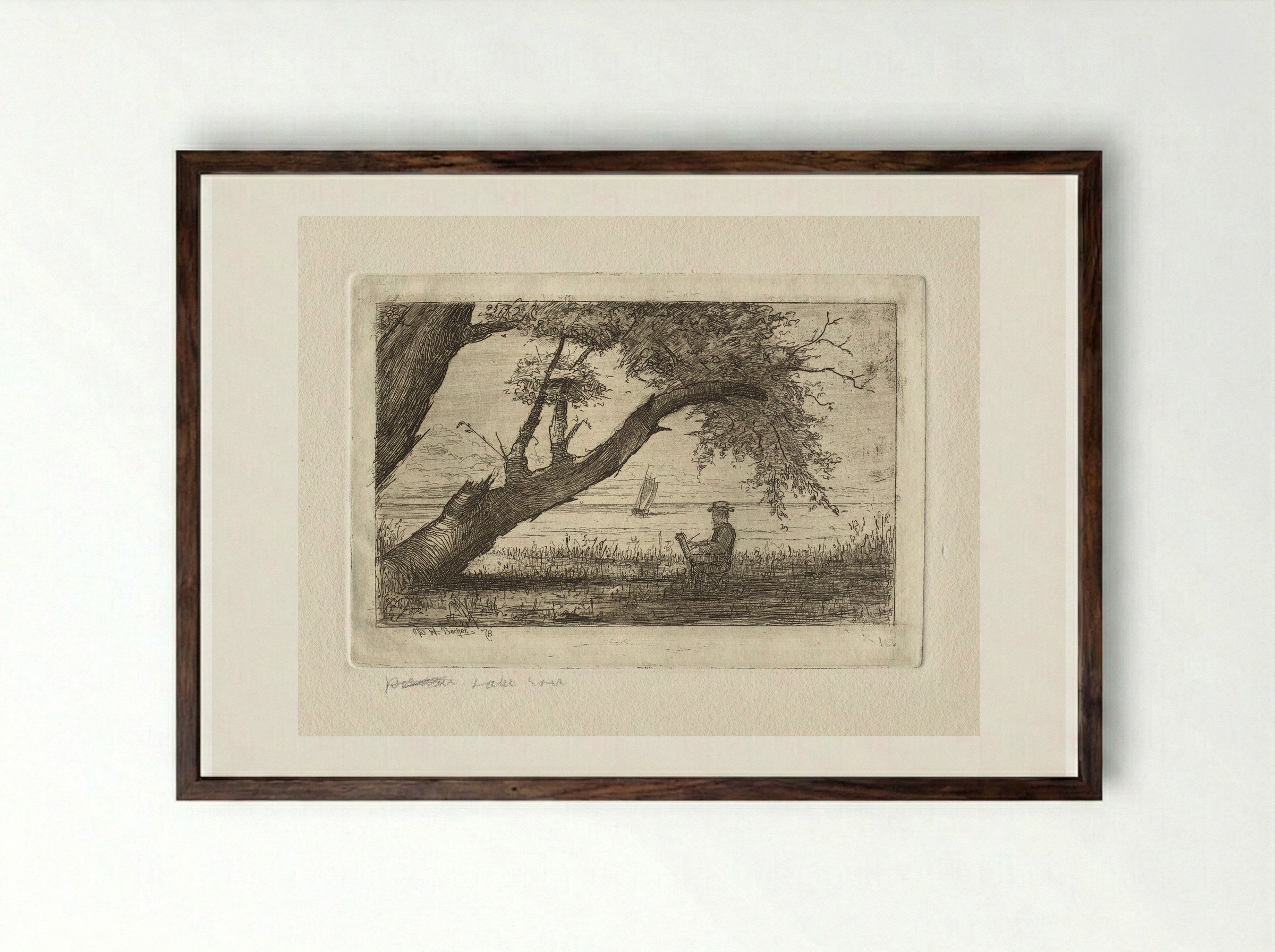 Lake Shore, Cleveland - Otto H. Bacher - Framed Print Dark Wood