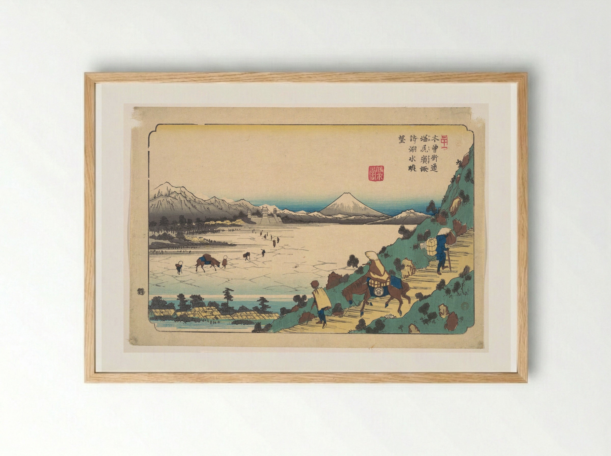 Lake Suwa from Shiojiri Pass - Keisai Eisen - Framed Print Wood