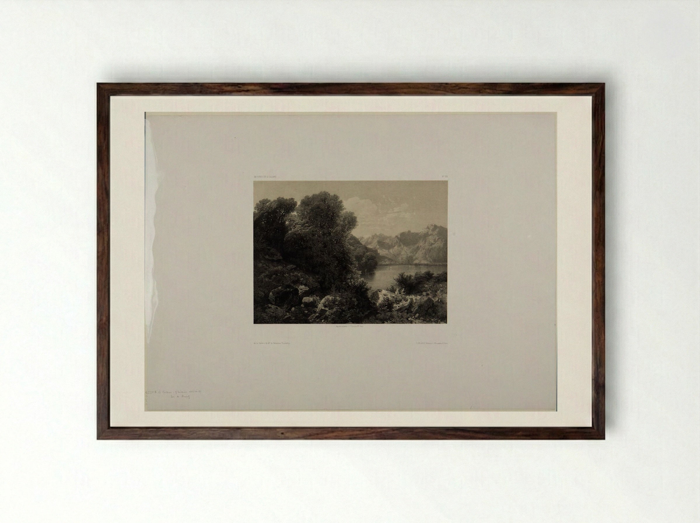 Lake of Brientz, Number 99 - Alexandre Calame - Framed Print Dark Wood