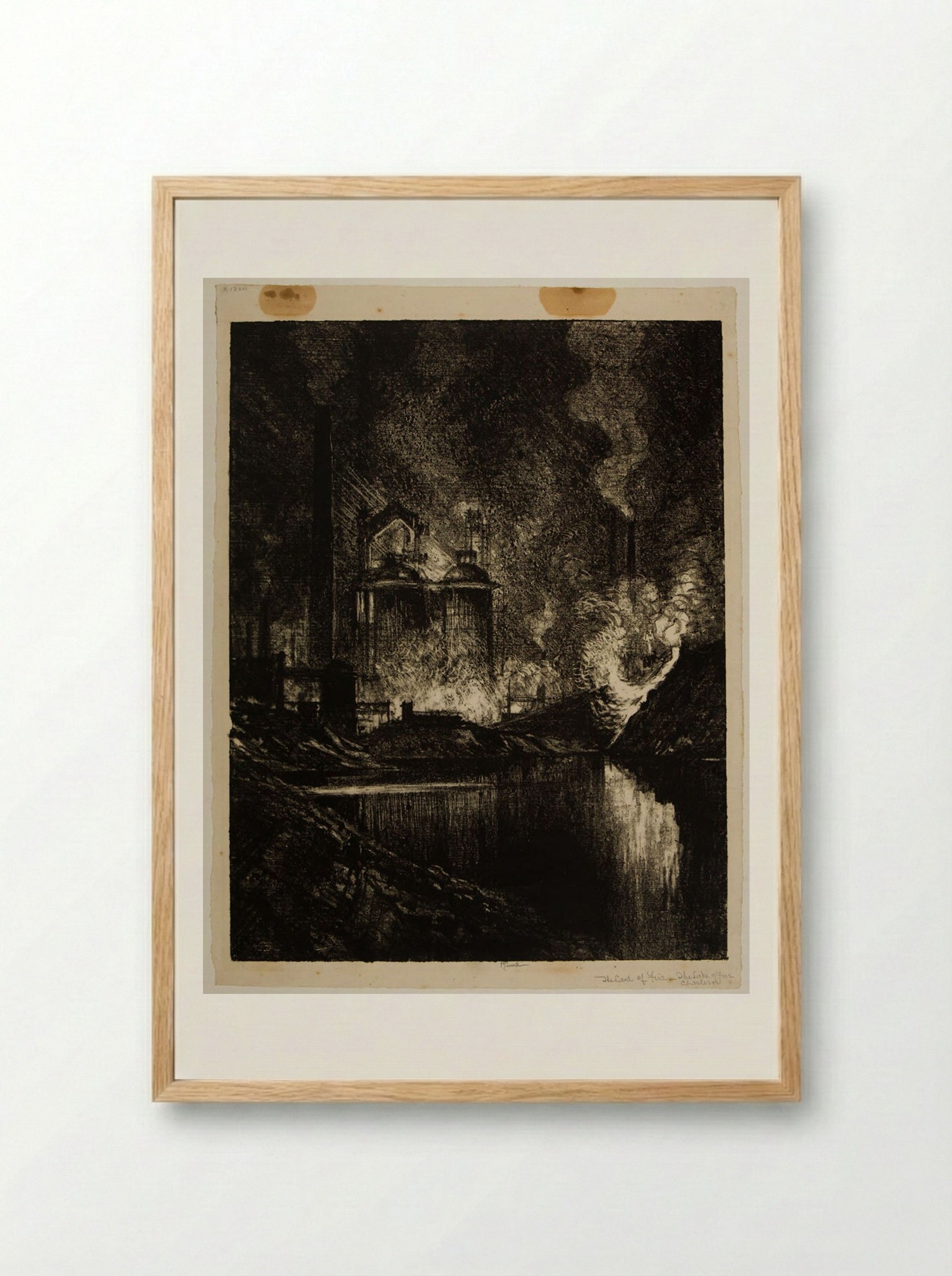 Lake of Fire, Charleroi - Joseph Pennell - Framed Print Wood