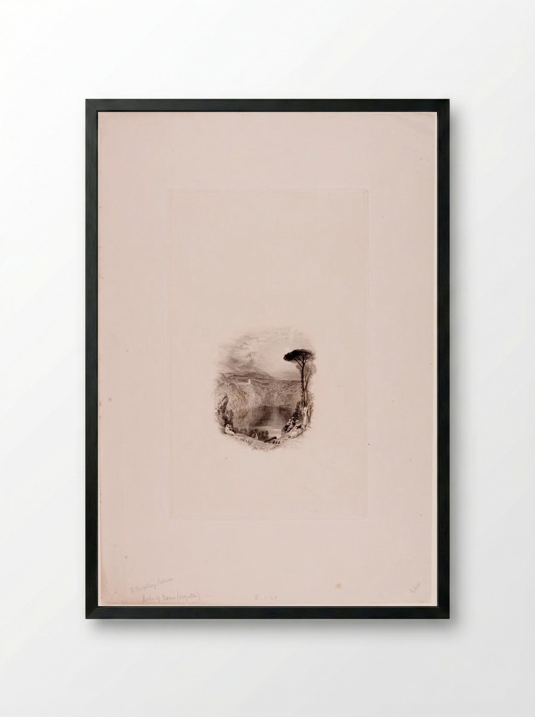 Lake of Nemi - Edward Goodall - Framed Print Black