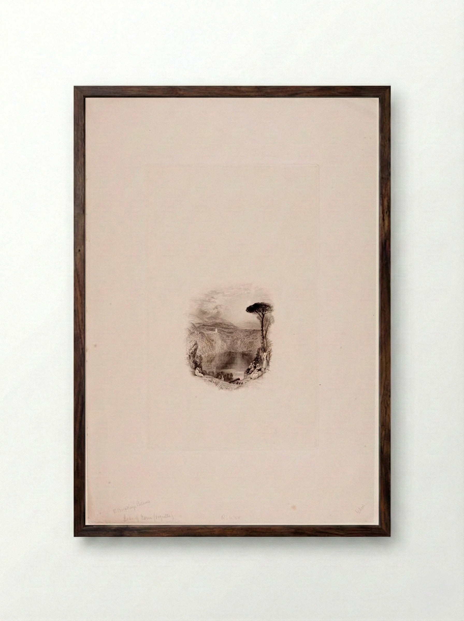 Lake of Nemi - Edward Goodall - Framed Print Dark Wood
