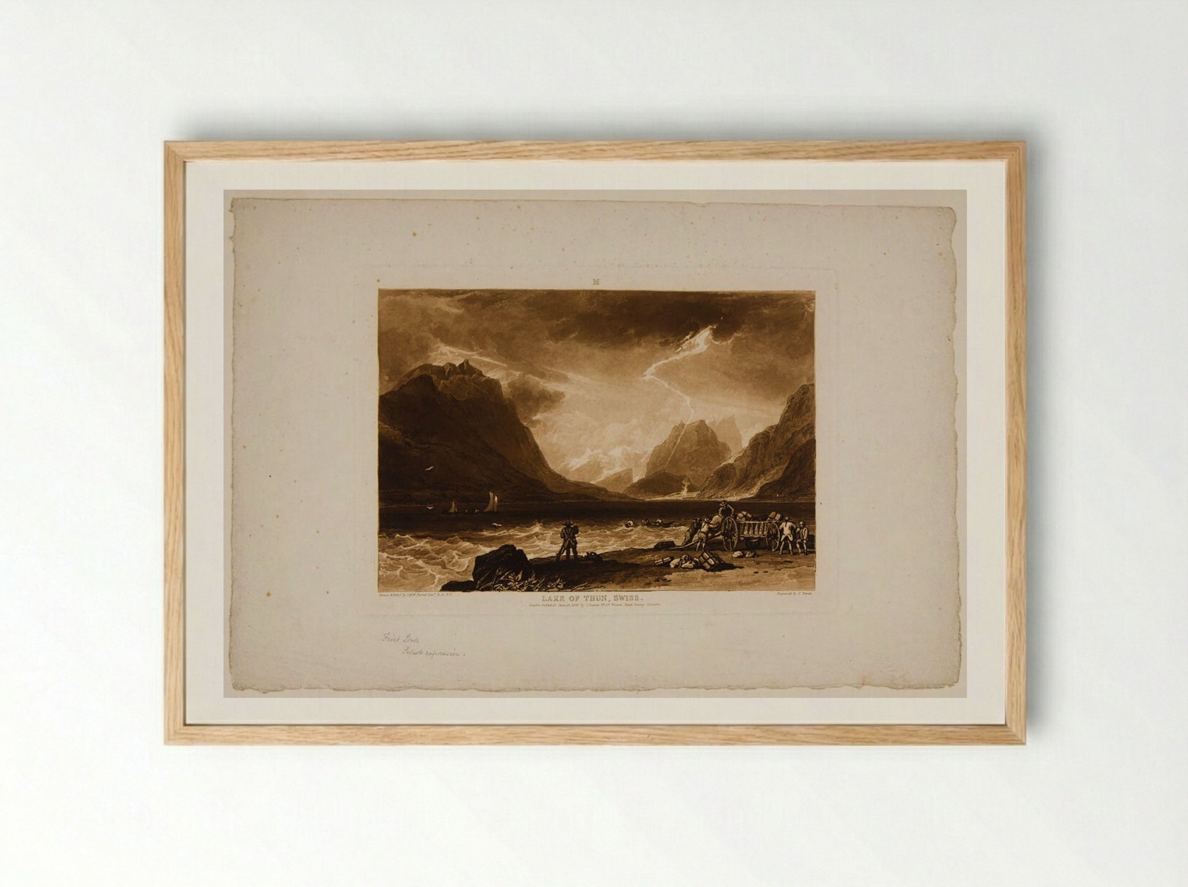 Lake of Thun, Swiss - Charles Turner - Framed Print Wood