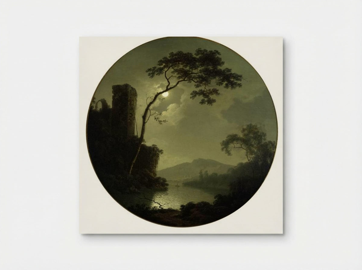 Lake with Castle on a Hill - Joseph Wright of Derby - Poster