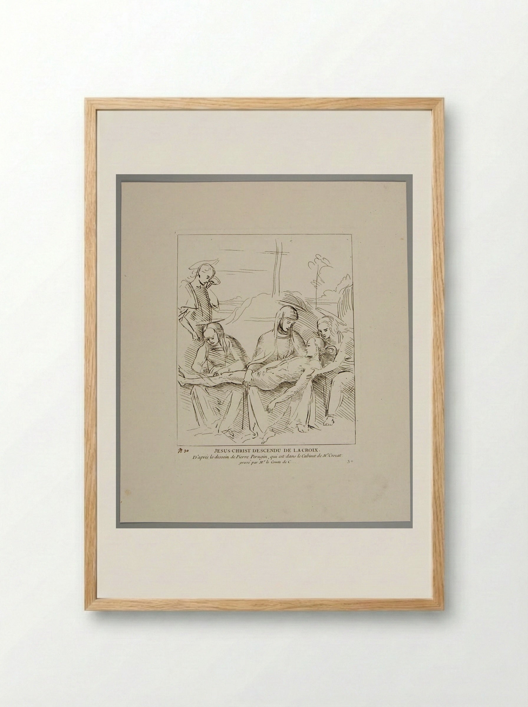 Lamentation (After Perugino) - Anne Claude de Thubières, comte de Caylus - Framed Print Wood