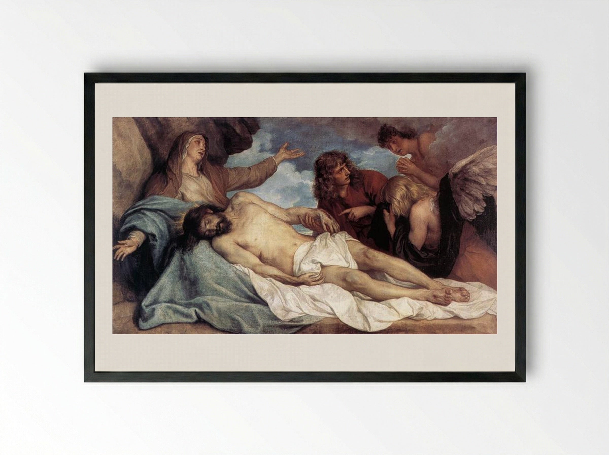 Lamentation of Christ - Anthony van Dyck - Framed Print Black
