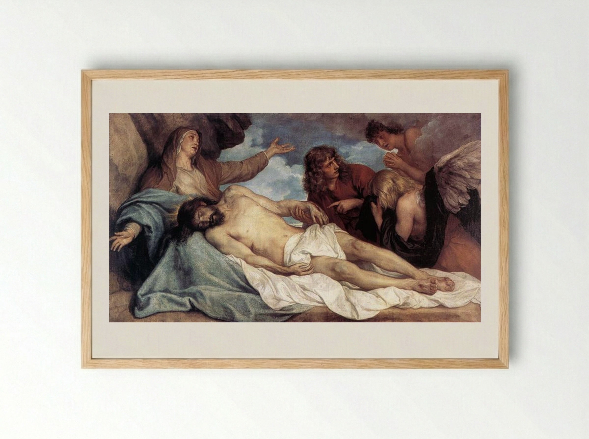 Lamentation of Christ - Anthony van Dyck - Framed Print Wood