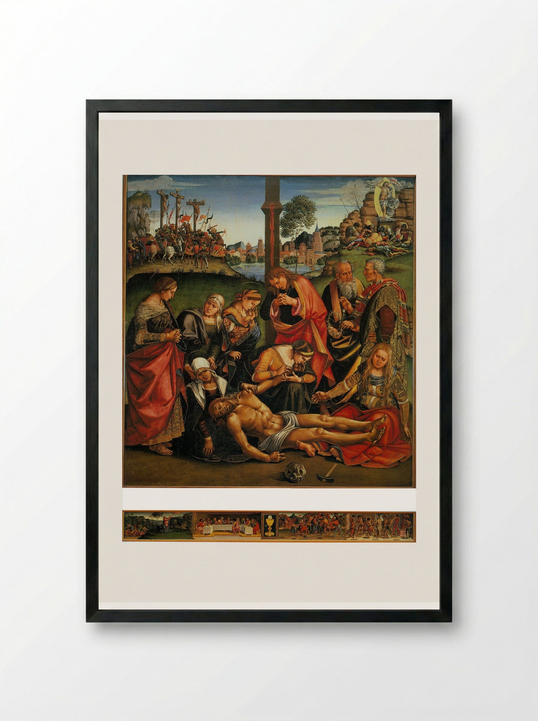 Lamentation over the Dead Christ - Luca Signorelli - Framed Print Black