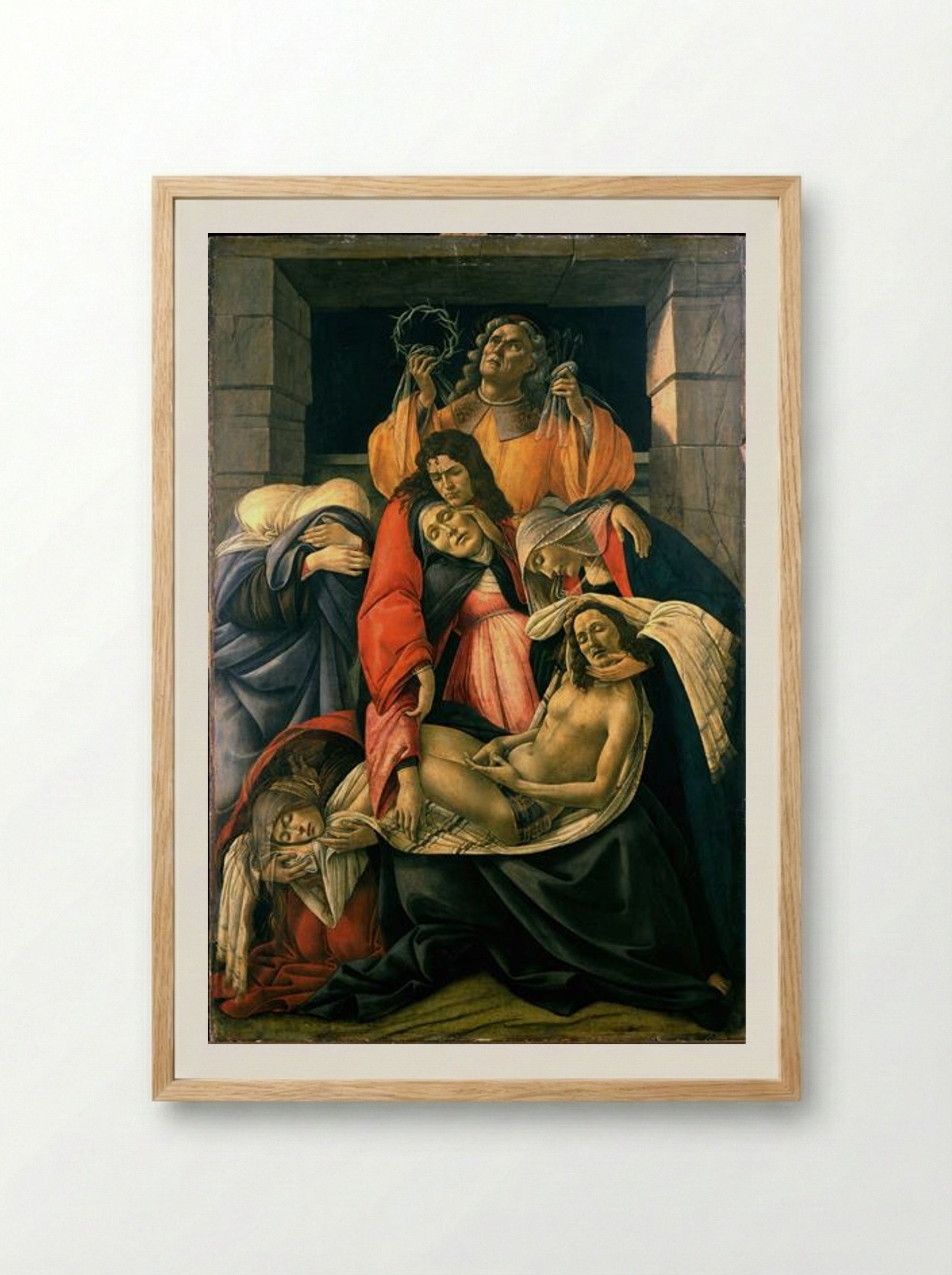 Lamentation over the Dead Christ - Sandro Botticelli - Framed Print Wood