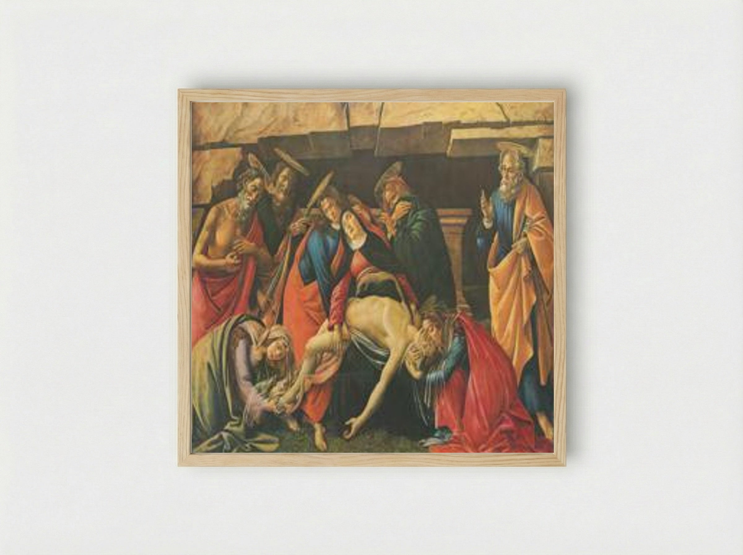 Lamentation over the Dead Christ - Sandro Botticelli - Framed Print Wood