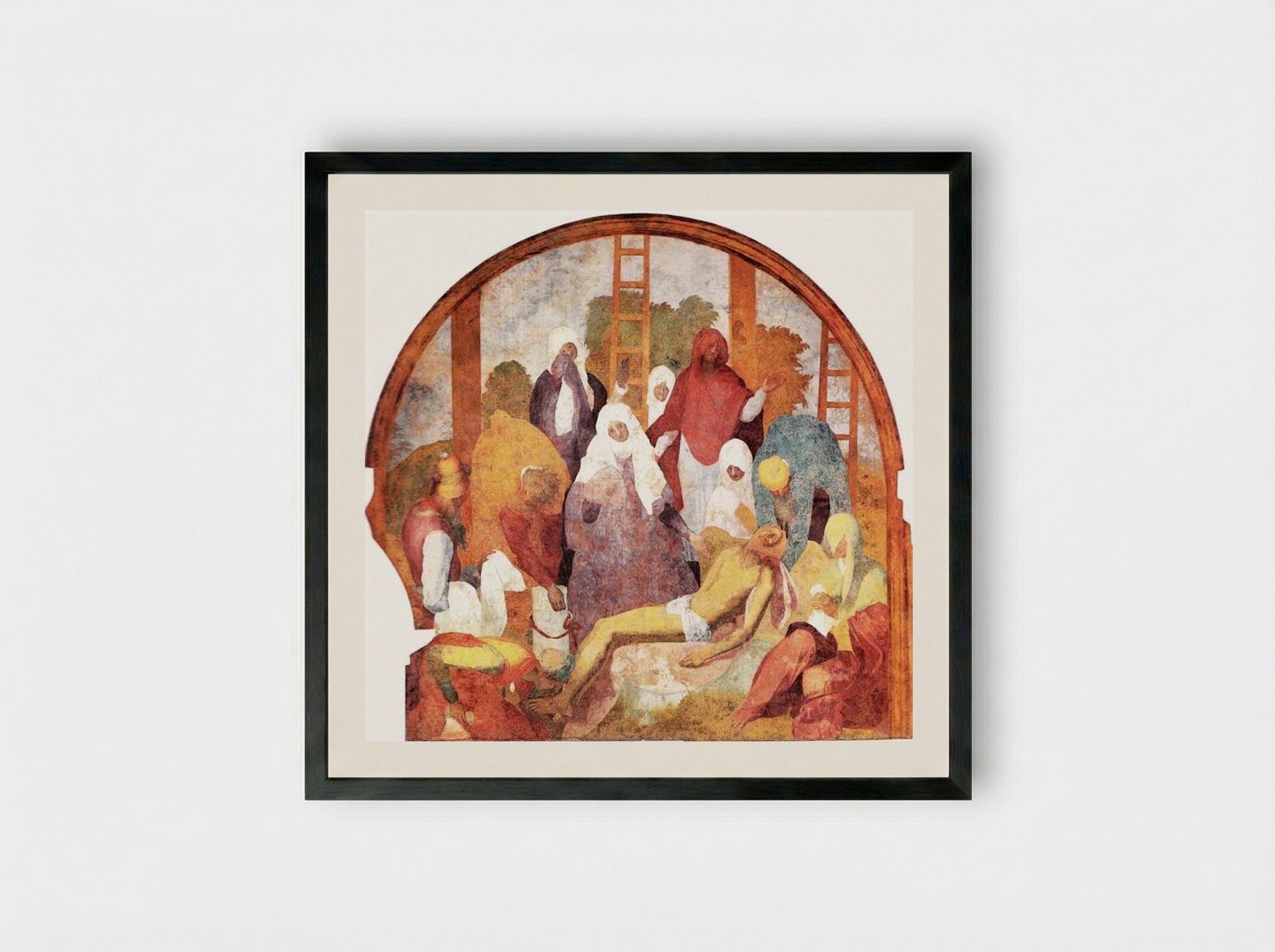 Lamentation - Jacopo Pontormo - Framed Print Black
