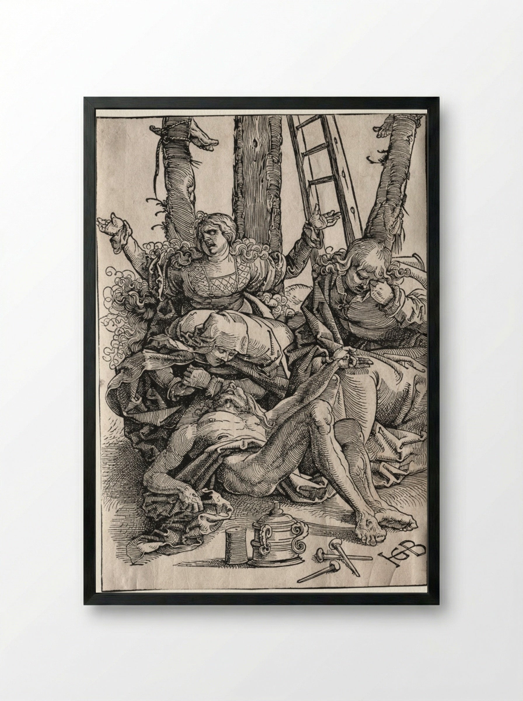 Lamentation - Hans Baldung - Framed Print Black