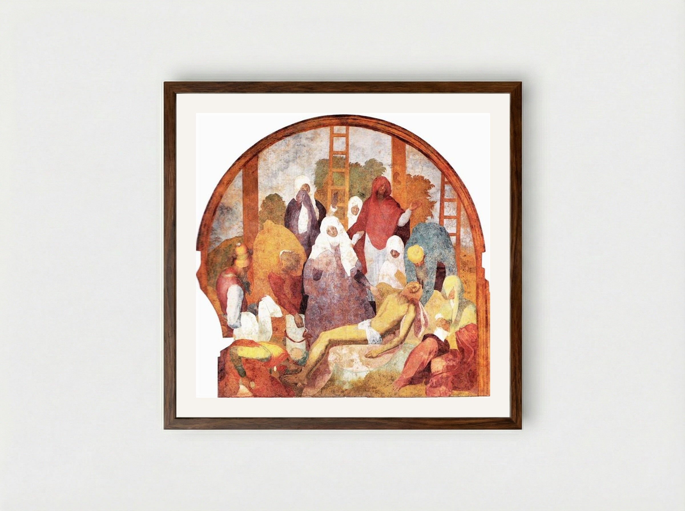 Lamentation - Jacopo Pontormo - Framed Print Dark Wood