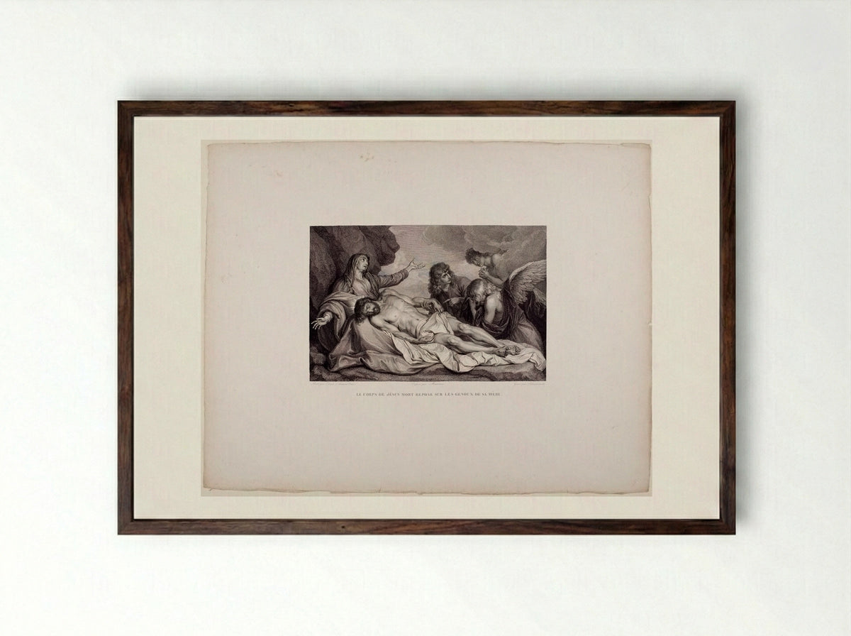 Lamentation - Luigi Schiavonetti - Framed Print Dark Wood