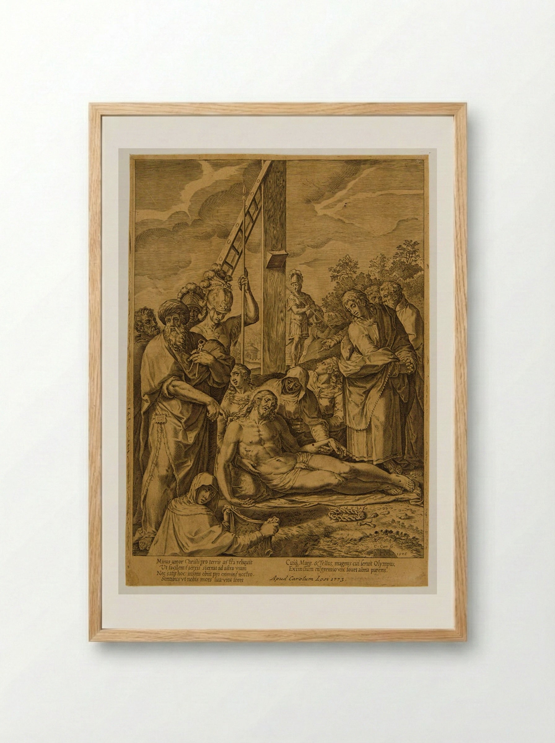 Lamentation - Cornelis Cort - Framed Print Wood