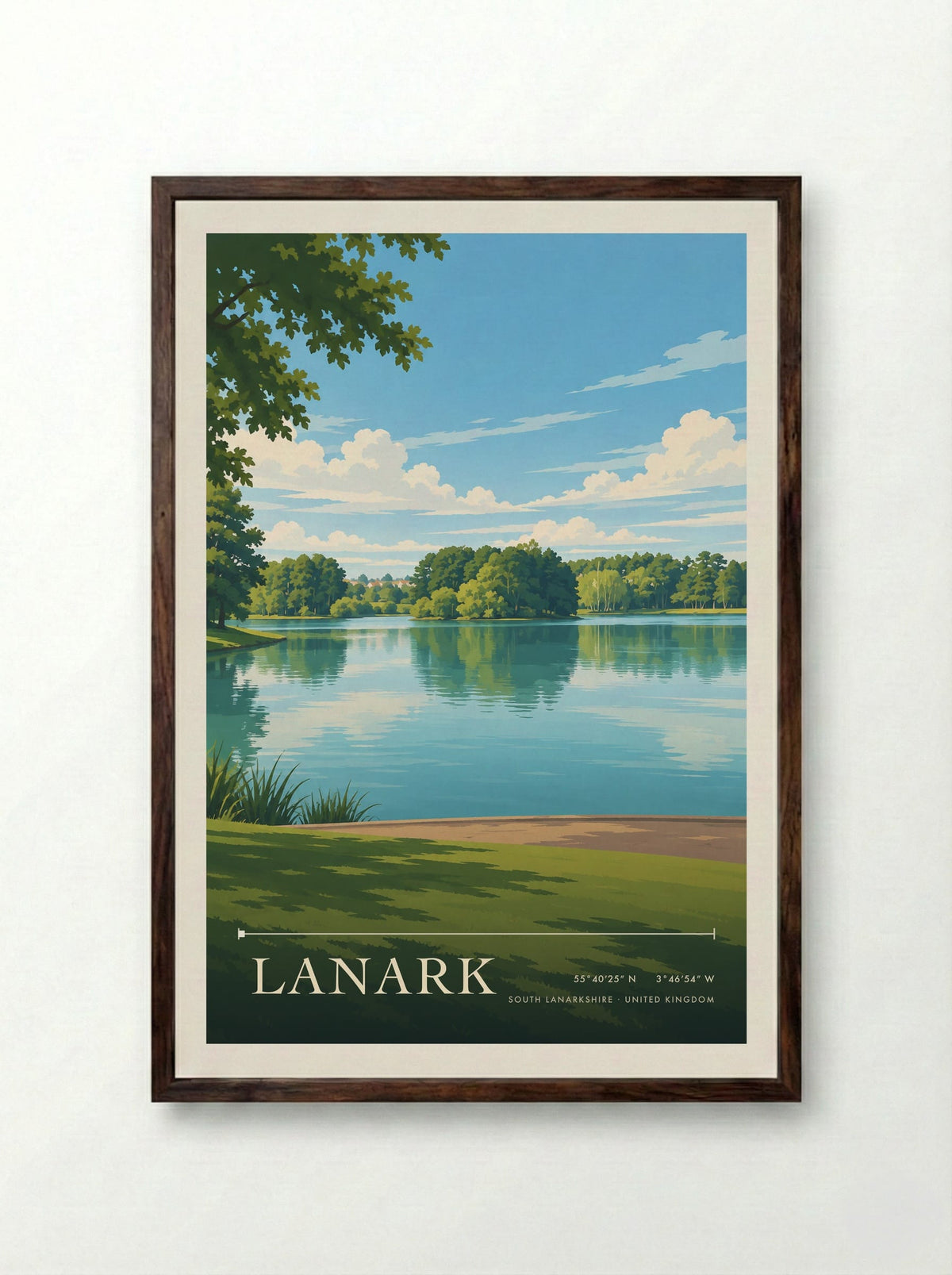 Lanark, South Lanarkshire | Travel Poster - Framed Print Dark Wood