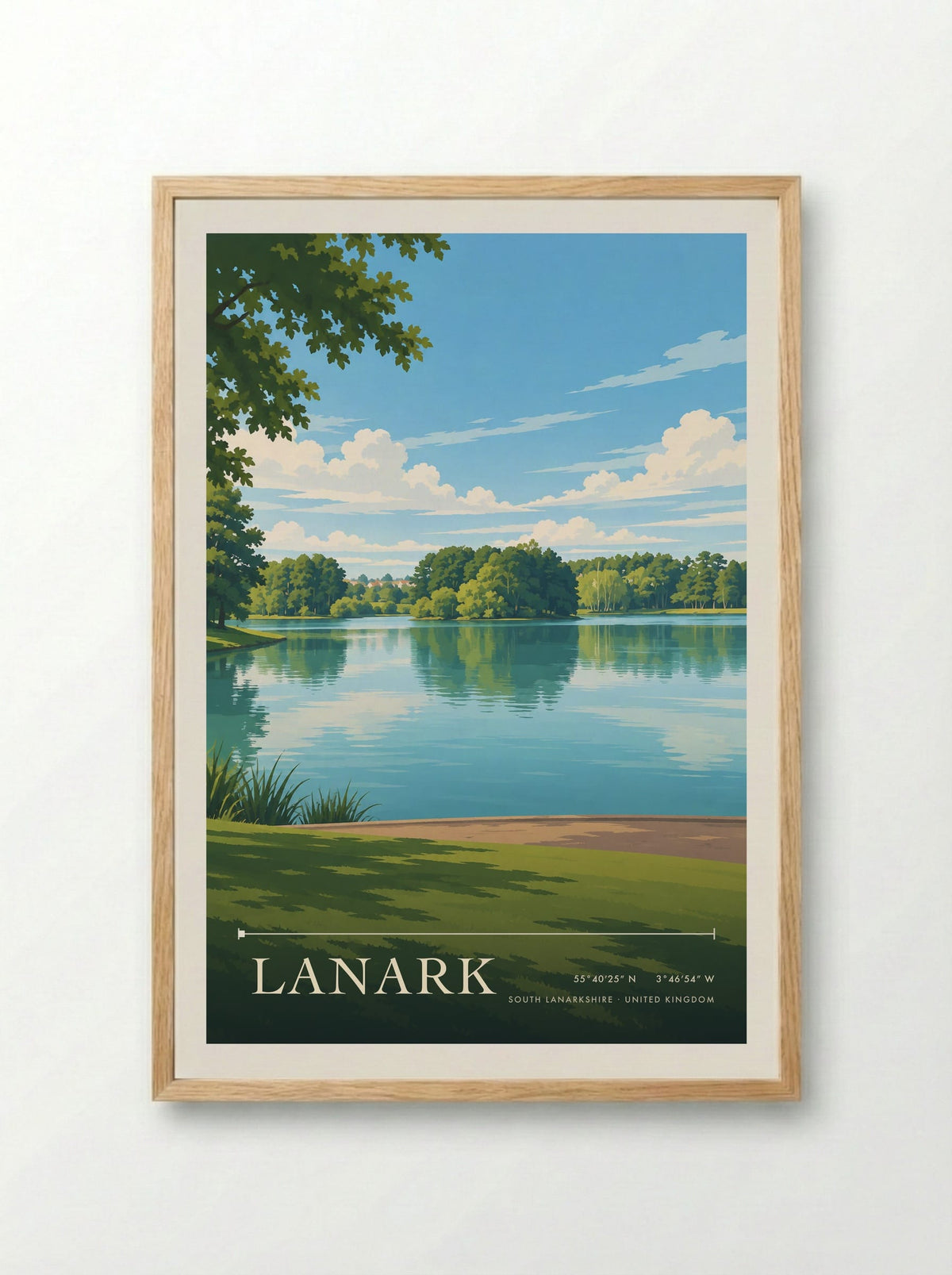 Lanark, South Lanarkshire | Travel Poster - Framed Print Wood