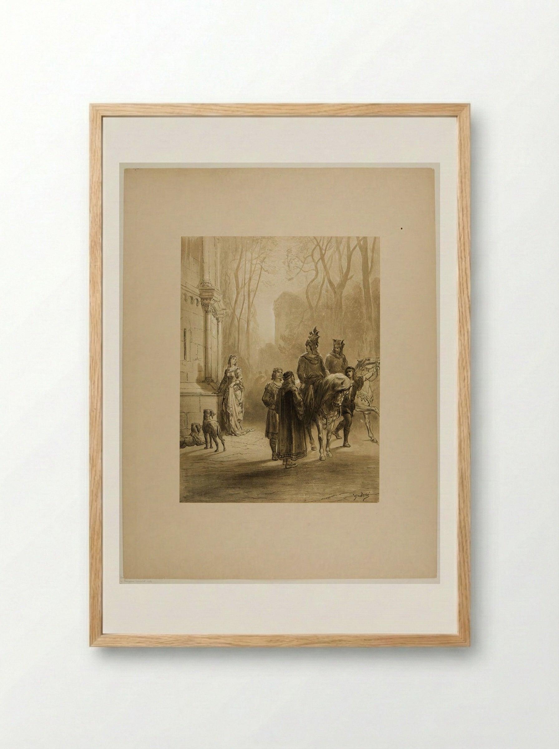 Lancelot Bids Adieu to Elaine - Gustave Doré - Framed Print Wood