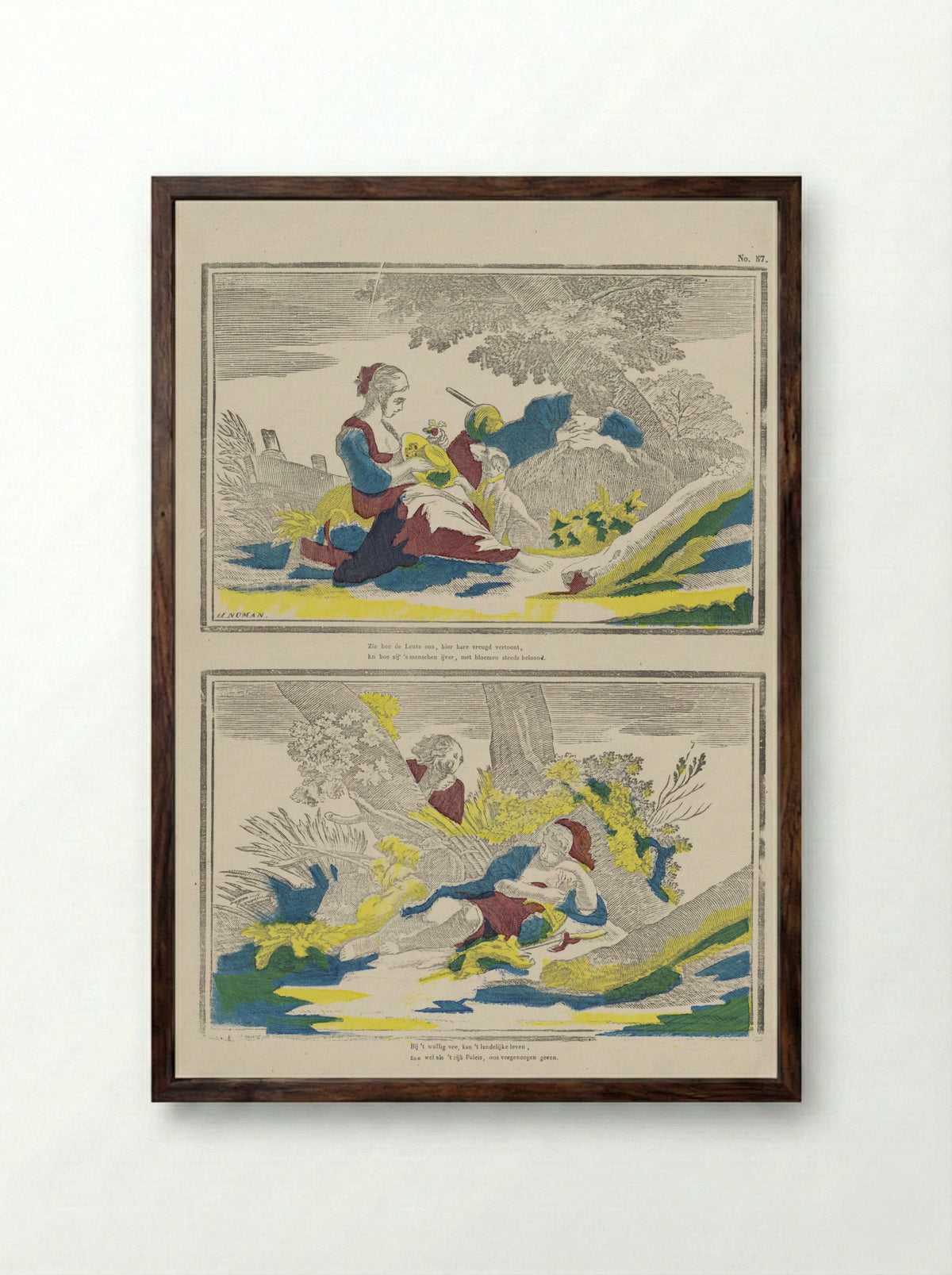 Landelijke taferelen - Hermanus Numan - Framed Print Dark Wood