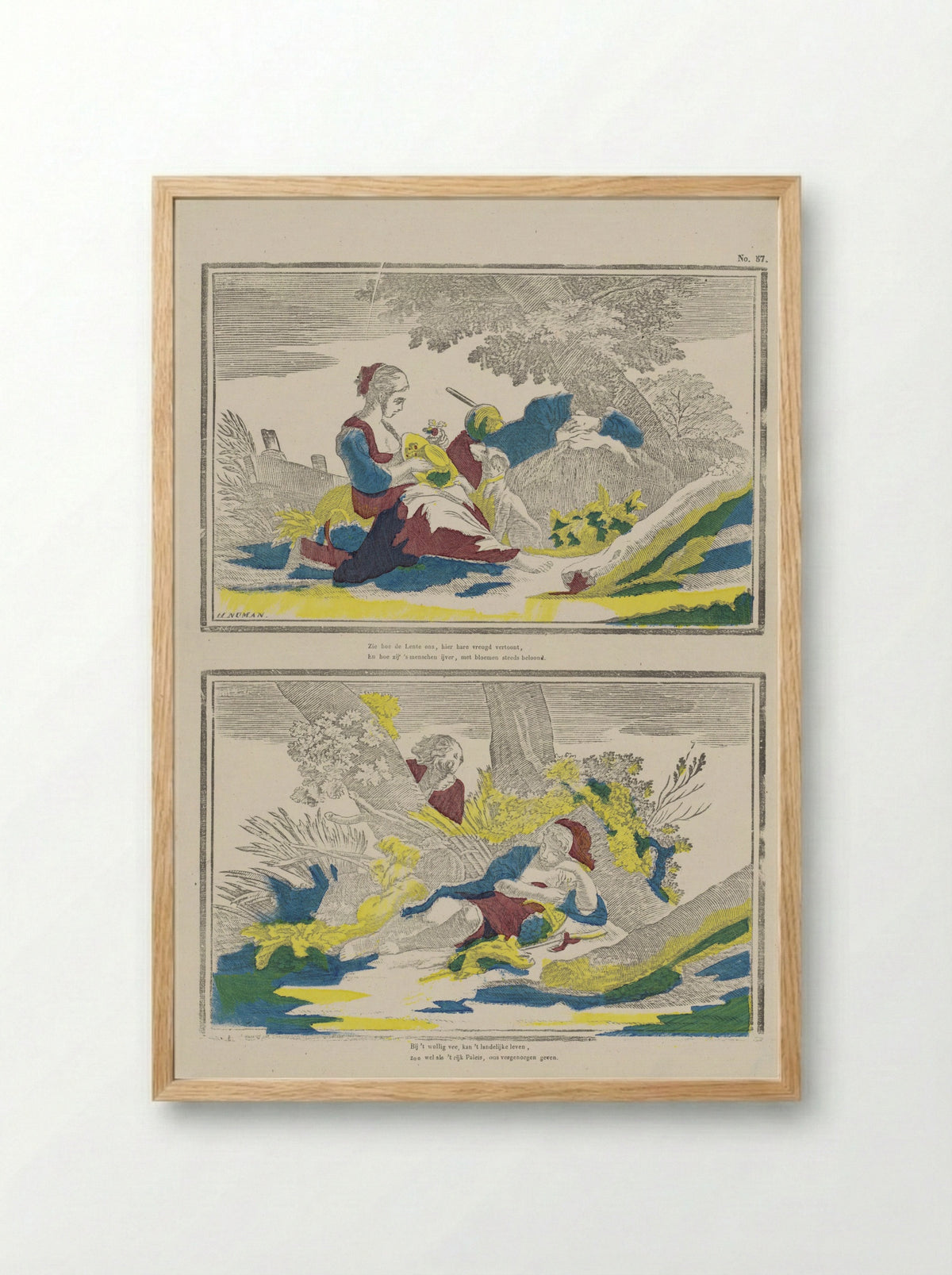 Landelijke taferelen - Hermanus Numan - Framed Print Wood
