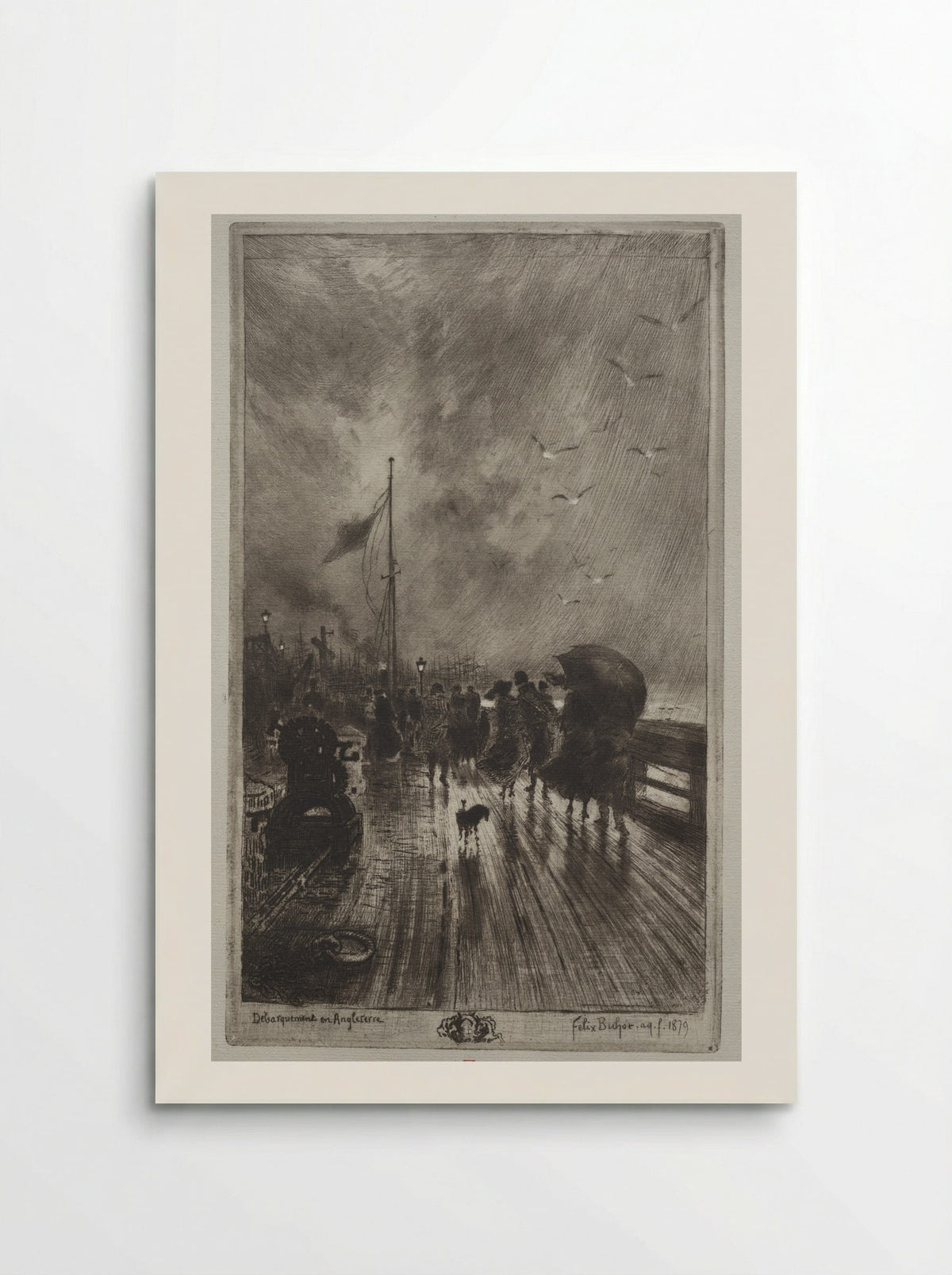 Landing in England - Félix Hilaire Buhot - Poster