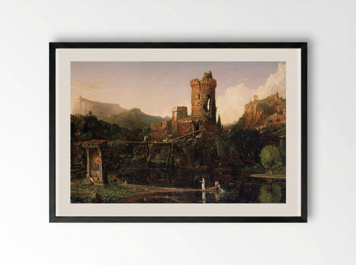 Landscape Composition, Italian Scenery - Thomas Cole - Framed Print Black