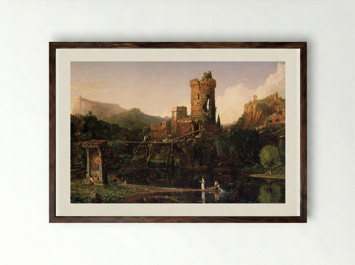 Landscape Composition, Italian Scenery - Thomas Cole - Framed Print Dark Wood