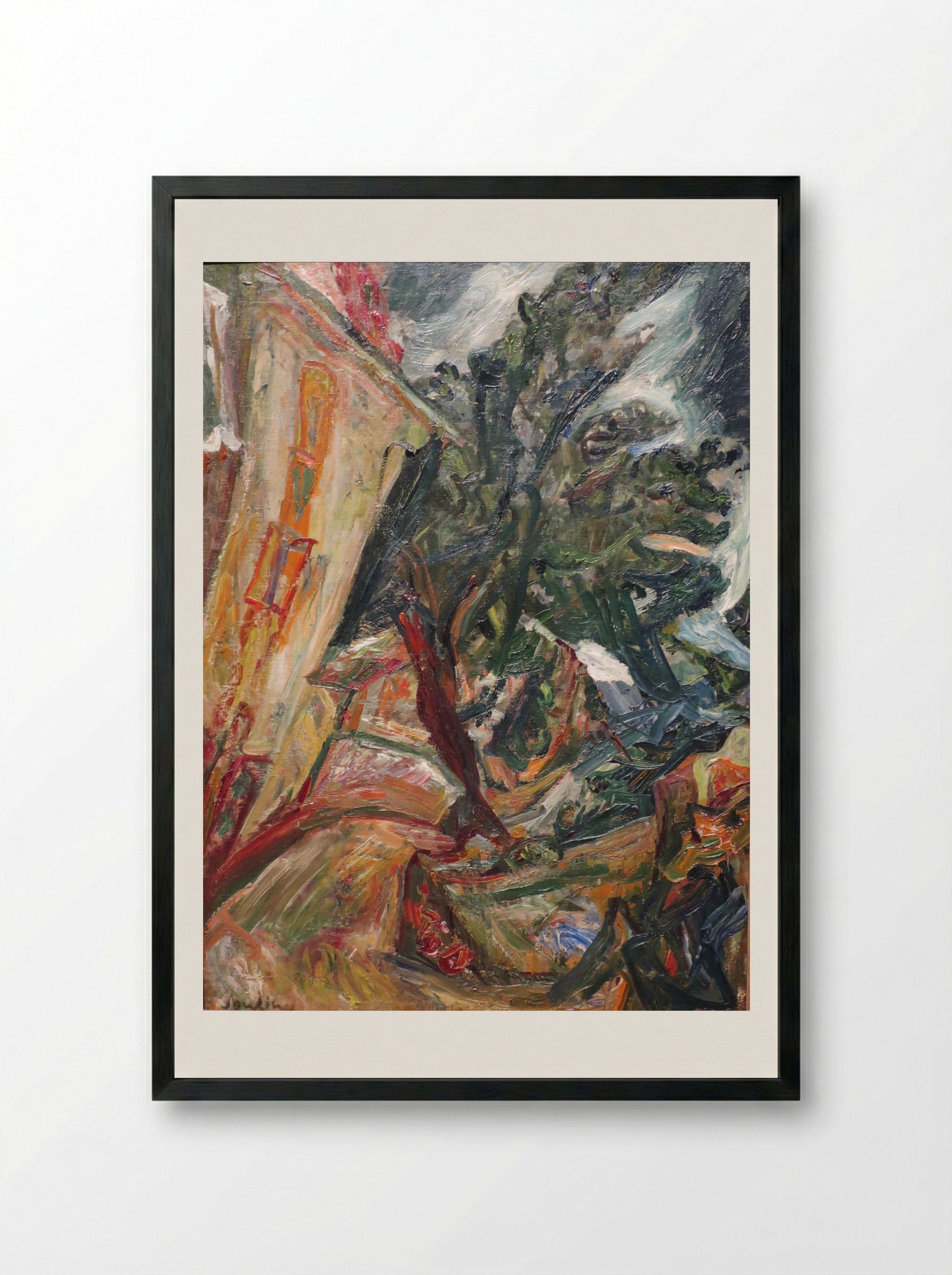 Landscape (Expressionist Study) - Chaim Soutine - Framed Print Black