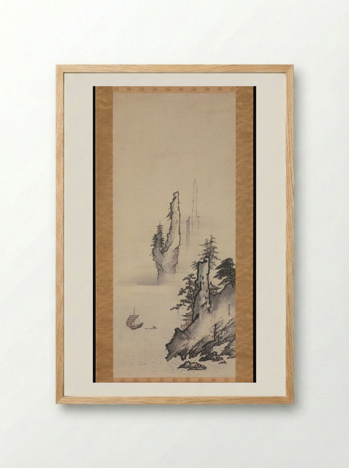 Landscape (Hanging Scroll) - Kusumi Morikage - Framed Print Wood