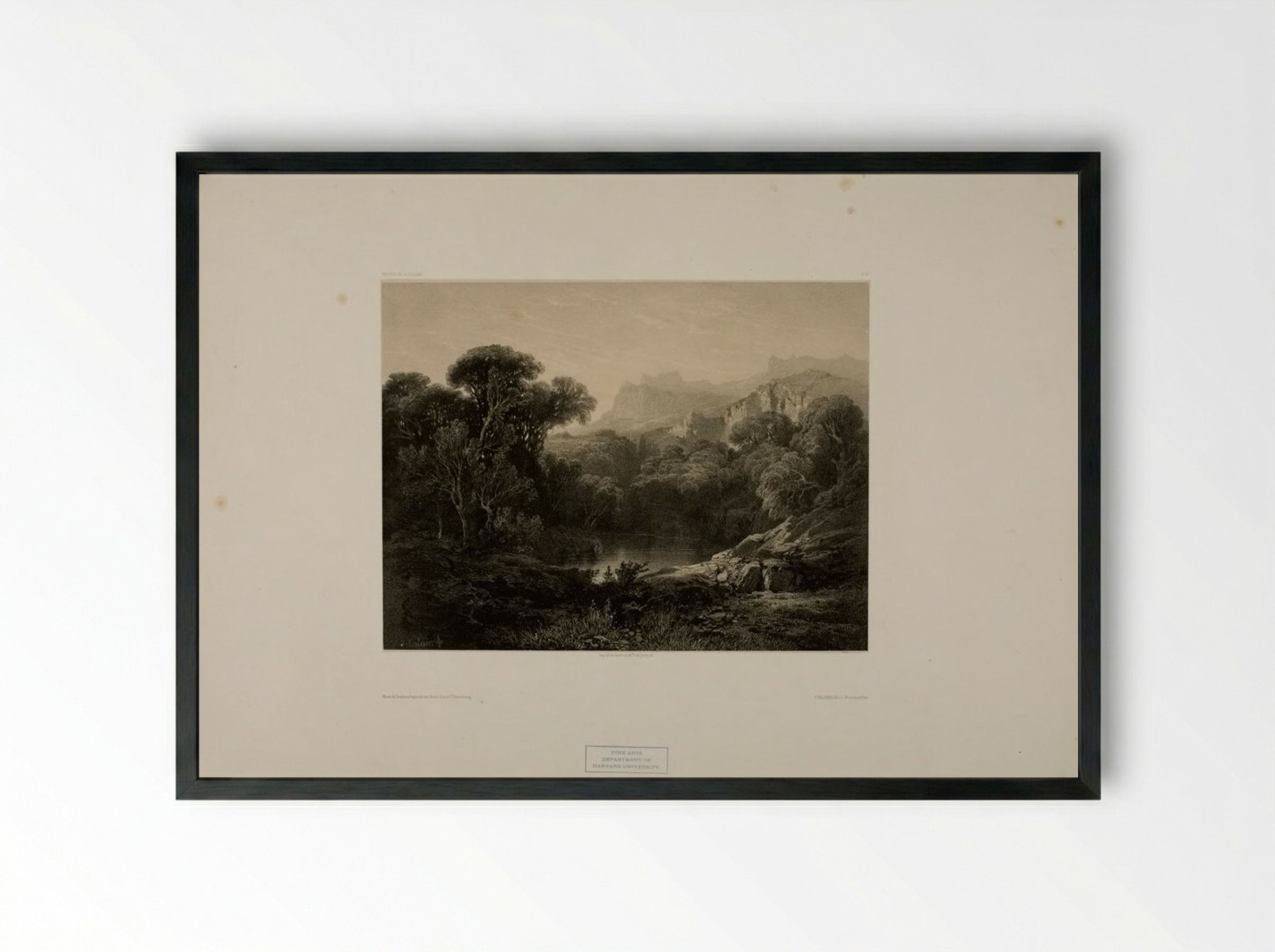 Landscape Number 14 - Alexandre Calame - Framed Print Black