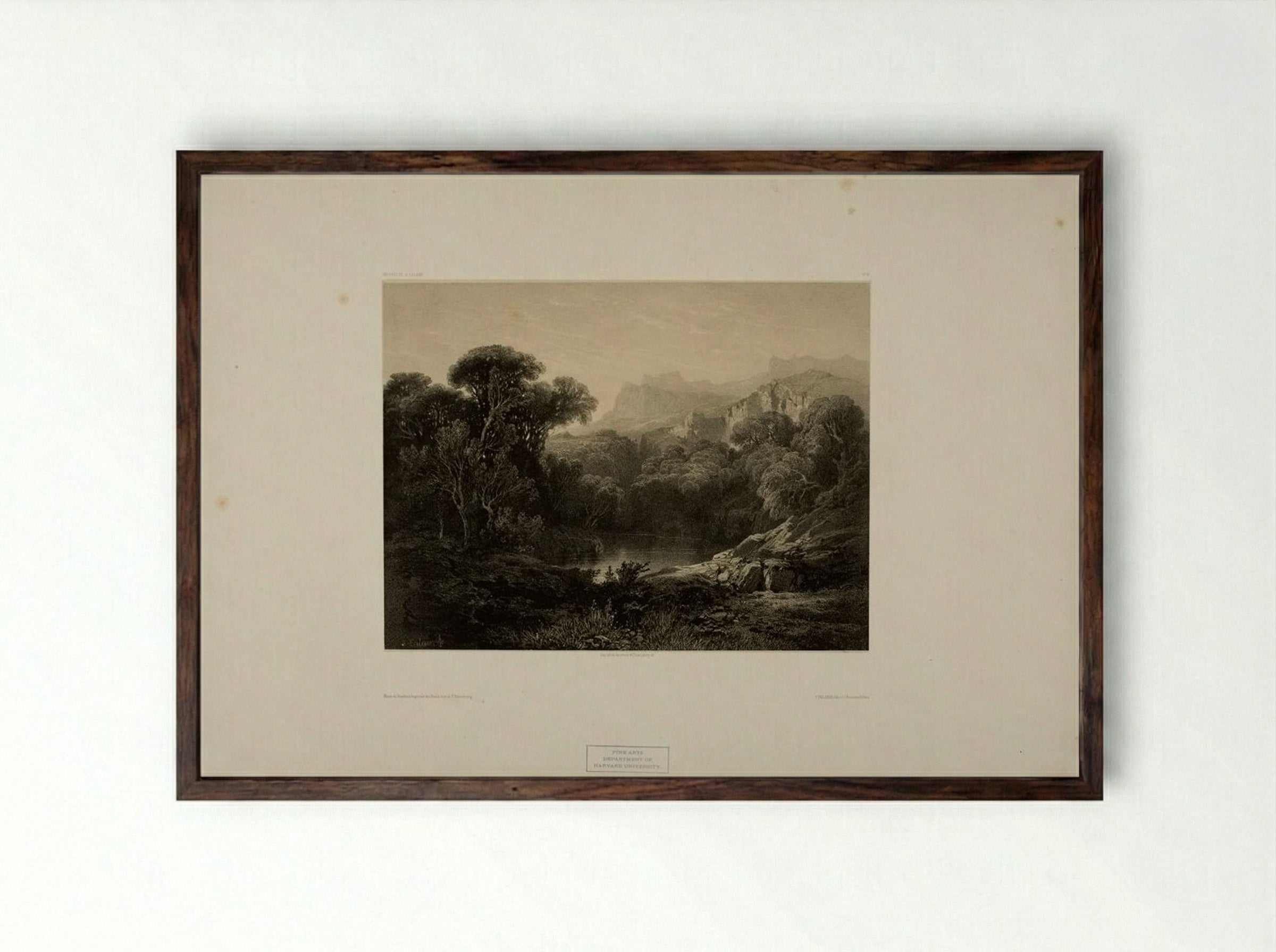 Landscape Number 14 - Alexandre Calame - Framed Print Dark Wood