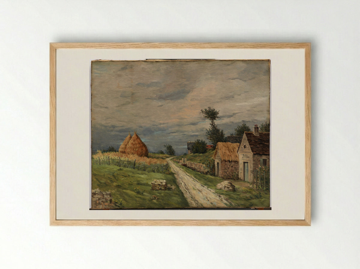Landscape (Rural Path with Haystacks) - Jean-Charles Cazin - Framed Print Wood
